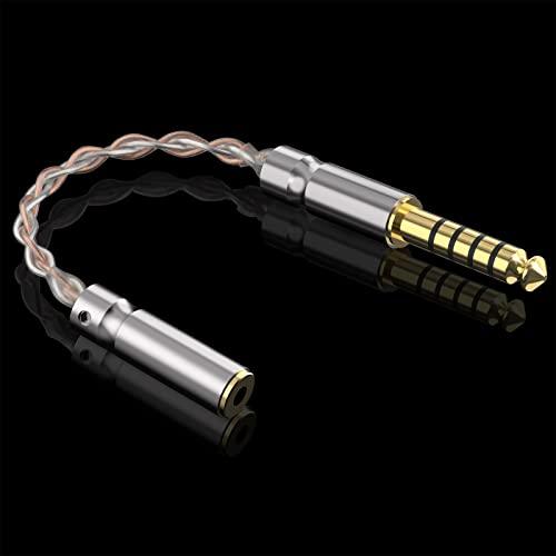 GEEKRIA Geekria 4.4MM Balanced Male to 3.5MM Balanced Female Headphones Plug Adapter, Copper and Silverplated Upgrade Conversion Audio Dongle Plug (0.5ft)