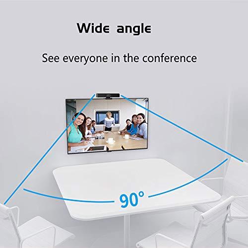 JACKLY Conference Room Camera with Microphone and Speaker, Wide Angle USB Video Conference Camera for Mac, PC, Laptop, Desktop (Black with Inverted Phase)