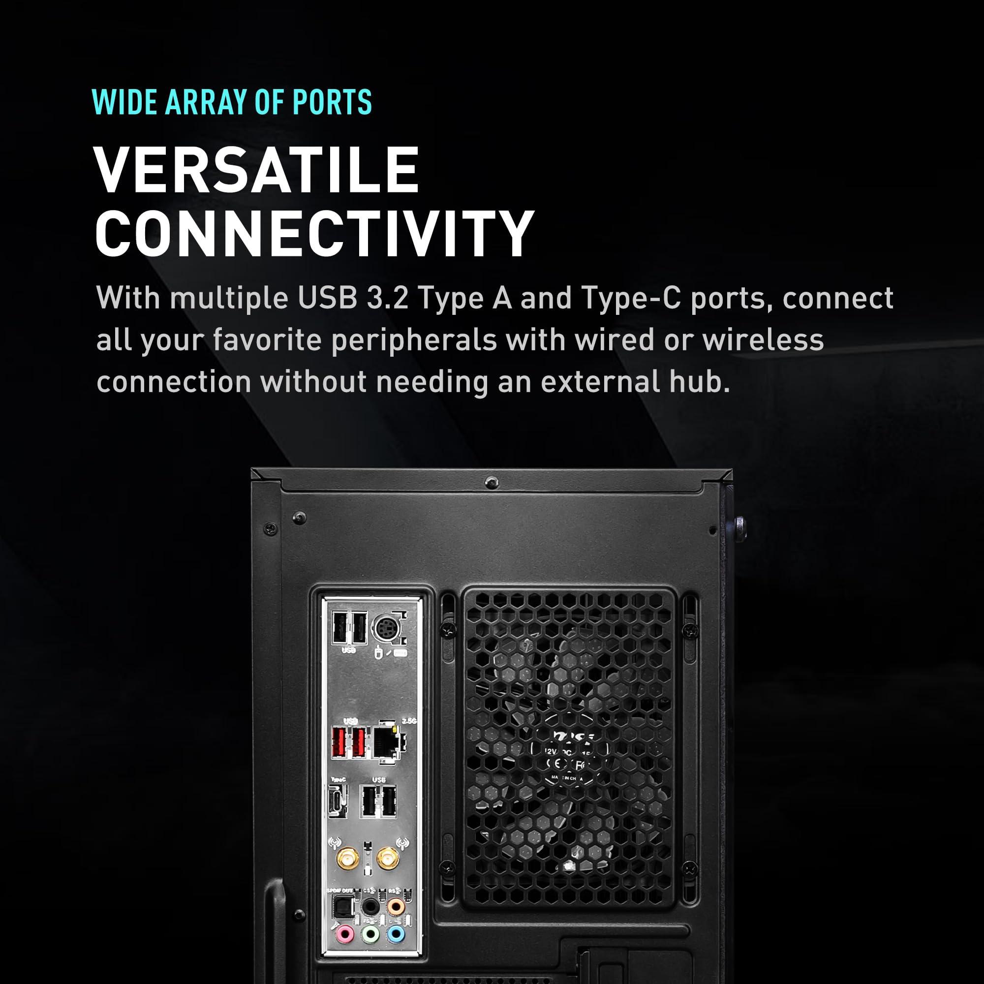 MSI MSI Codex R Gaming Desktop: Intel Core i5-13400F, RTX 4060, 32GB DDR5, 2TB M.2 NVMe Gen3, RGB Fan Cooling, 650W 80+ Gold, Keyboard & Mouse, DIY Friendly, Windows 11 Pro: 13NUC5-068US,Black