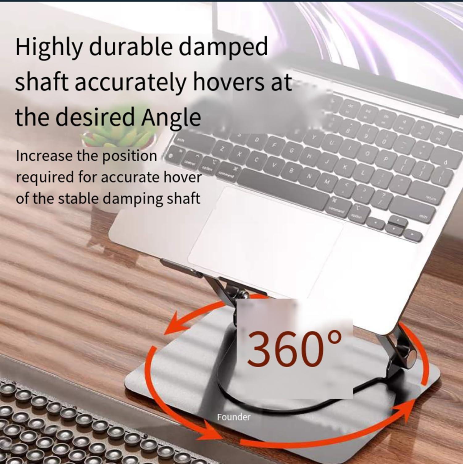 PHAPPY PHAPPY Laptop Stand for Lenovo Chromebook 100 100e 2nd Gen MTK 2 Laptops with 360Rotating Base and Removable Magnetic Cooling Fan, Dual Pivot Fully Foldable and Adjustable for Storage