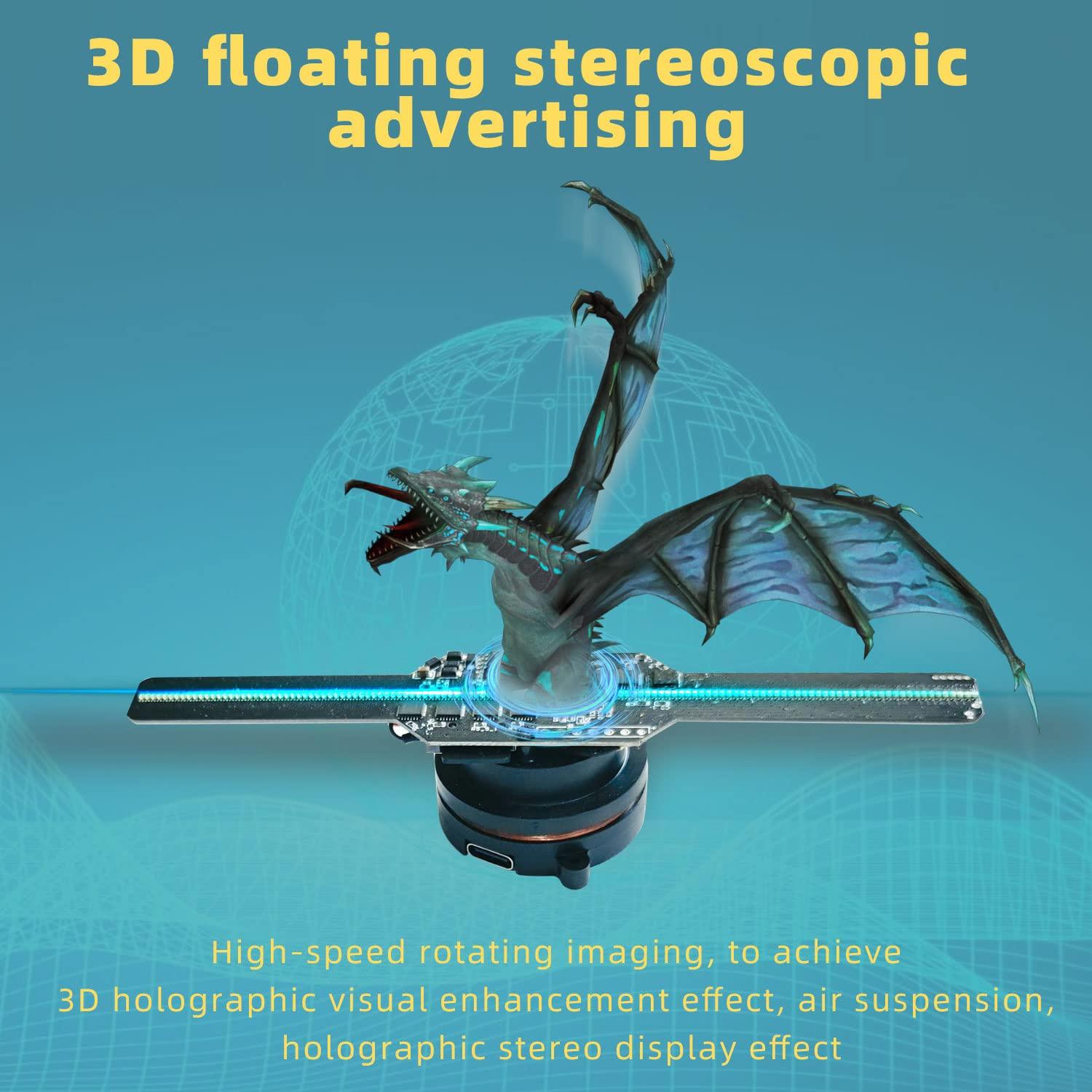 Missyou Missyou 3D Hologram Fan Projector - 5.5" Wi-Fi LED Holographic Display HD LED Holographic Christmas Tree for Halloween Advertising, Events, Exhibition User-Friendly App Control, 1500+ Video Materials