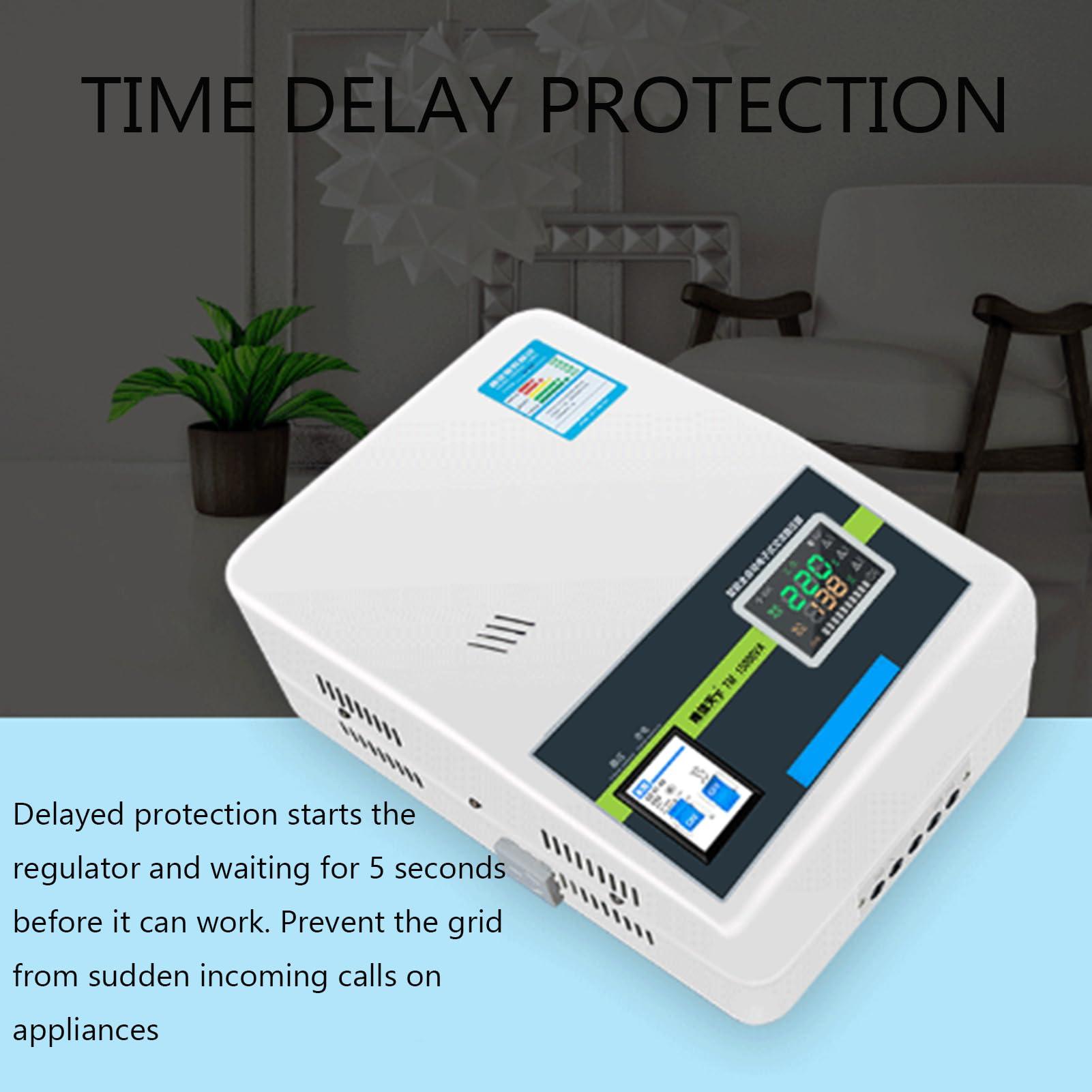 DirectNine Basics Automatic Voltage Regulator,6800/15000VA Single AC Voltage Stabilizer Output 220V Ultra Low Stabilizer Power Supply for Small Household Appliances,6800W