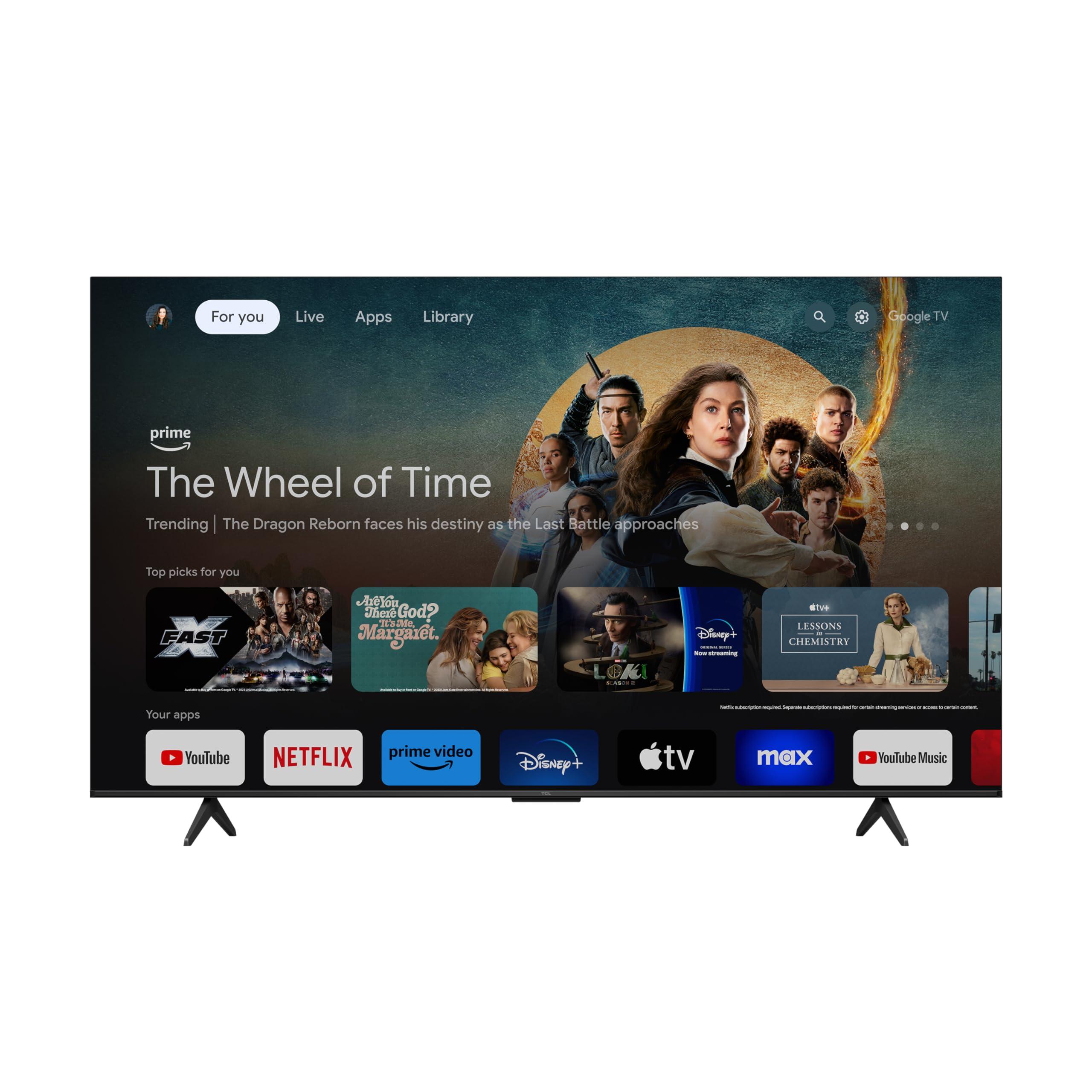 TCL TCL 65-Inch Class S5 4K UHD LED Smart TV with Google TV (65S551G, 2024 Model), Google Assistant Built-in with Voice Remote, Compatible with Alexa, Streaming Television