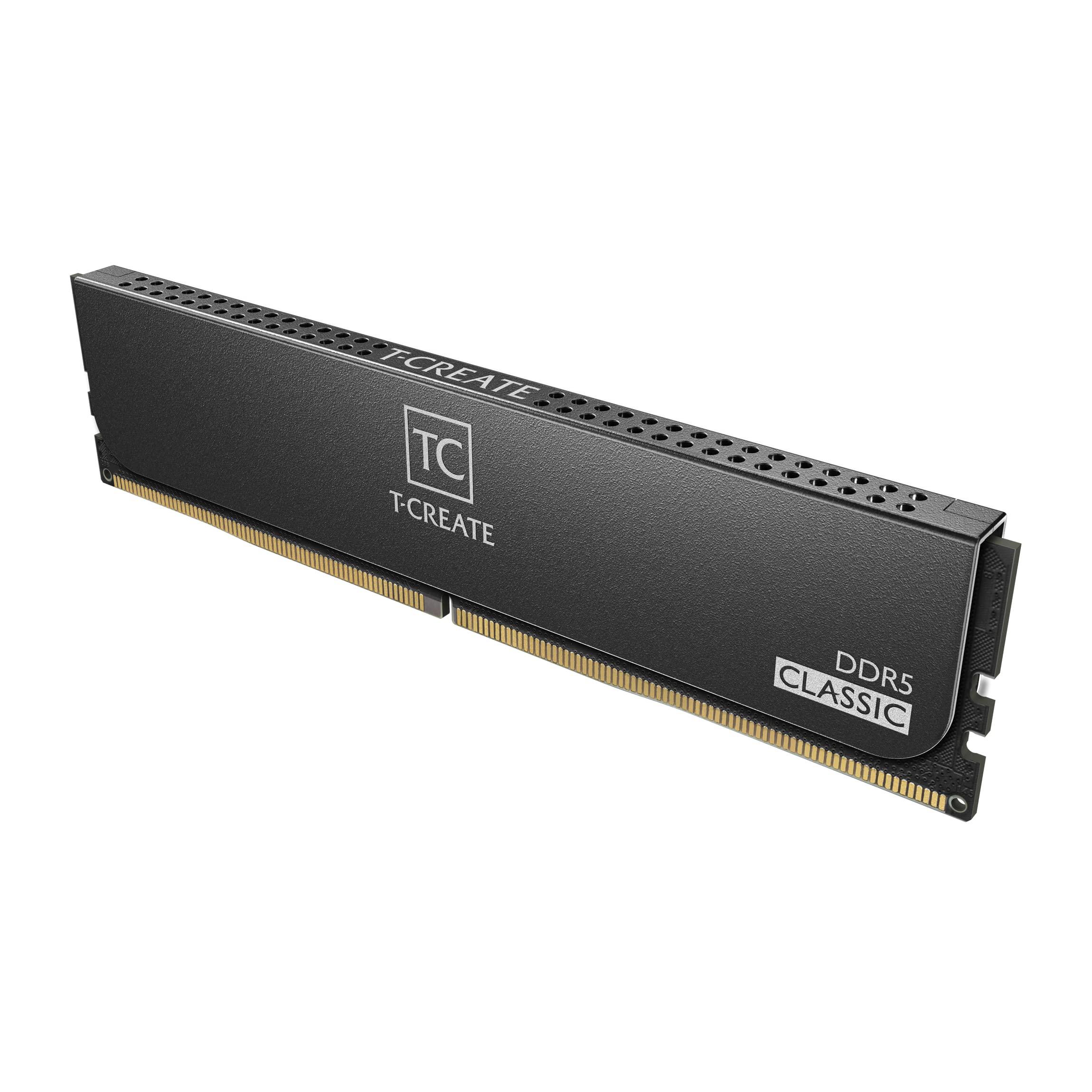 TEAMGROUP TEAMGROUP T-Create Classic 10L DDR5 64GB Kit (2 x 32GB) 5600MHz (PC5-44800) CL46 Hynix IC Desktop Memory Module Ram, Supports Both Intel & AMD - CTCCD564G5600HC46DC01, Black-UDIMM