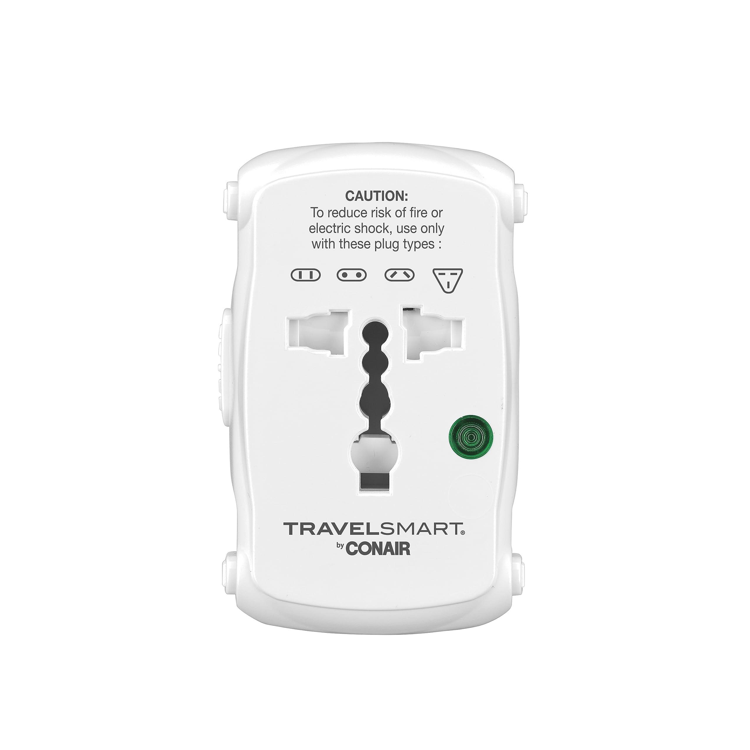 Conair Conair Universal Travel Adapter, European Travel Plug Adapter with Surge Protection, All-in-One Worldwide Travel Adapter