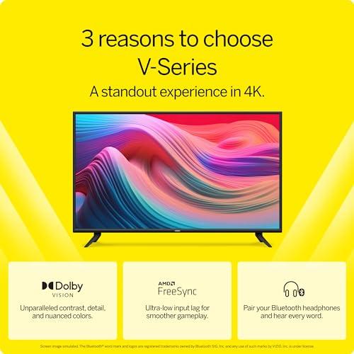 VIZIO VIZIO 50-Inch V-Series 4K UHD LED Smart TV with Voice Remote, Dolby Vision, HDR10+, Alexa Compatibility, 2022 Model