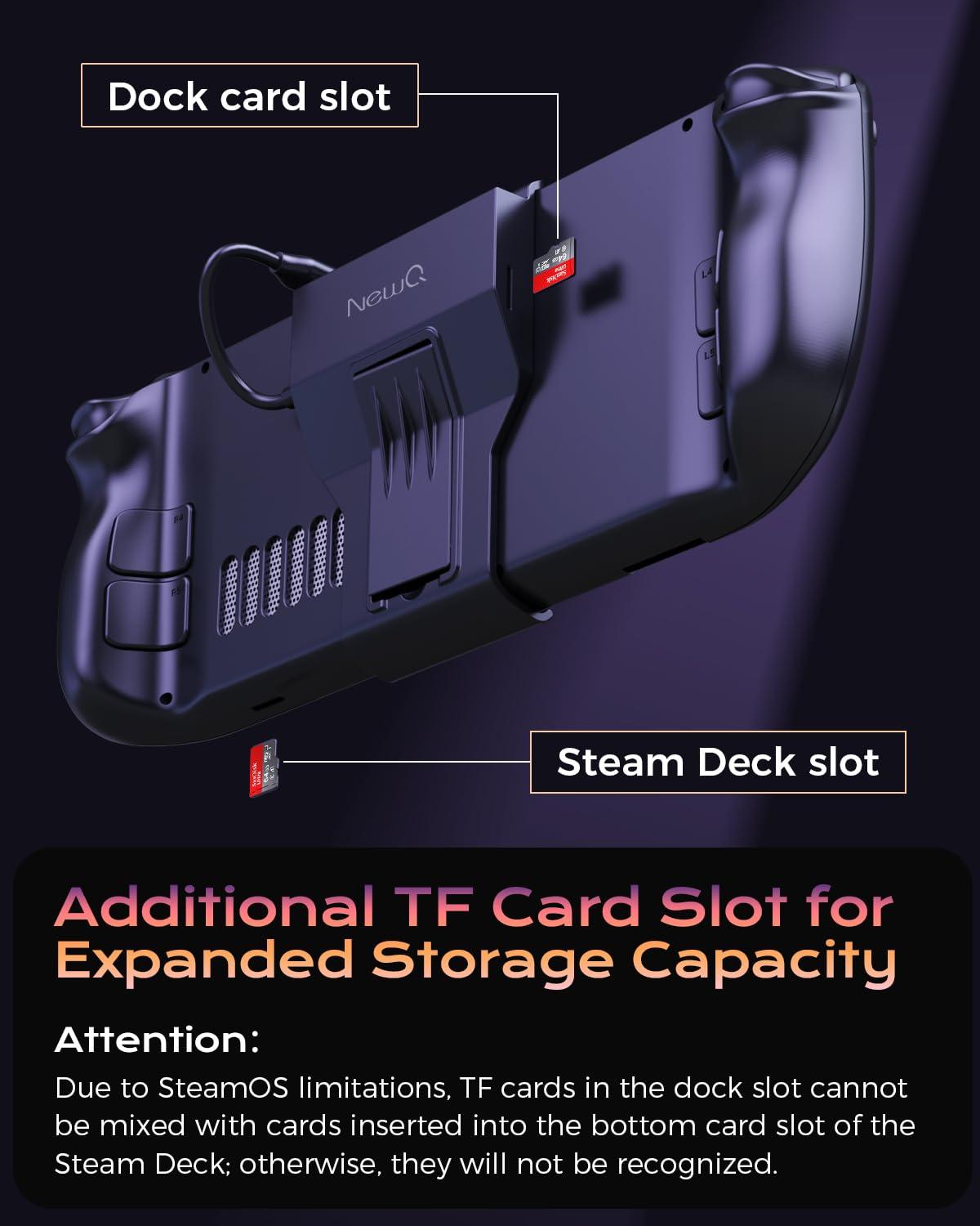NEWQ Steam Deck Dock for Steam Deck/OLED, Portable Stand Design USB C Hub with TF Card Slot, HDMI 2.0 4K@60Hz Display, 2*USB-A 3.0, USB-C PD 100W Max, Stream Deck Stand Base Accessories