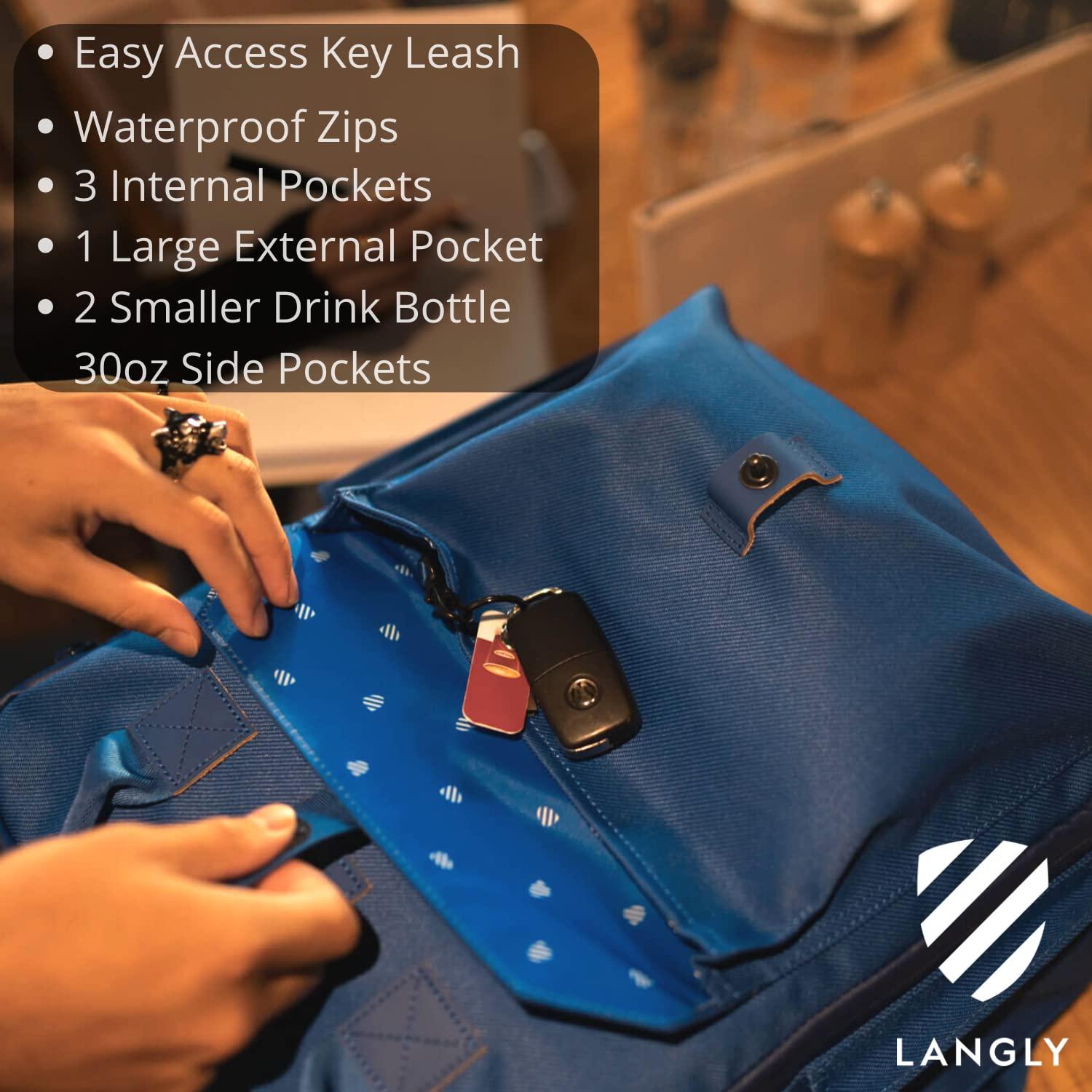 LANGLY Langly Sierra Camera Backpack: A Modern & Travel-friendly Photography Backpack Compatible With Both 18in Laptop & DSLR Accessories 24L (Blue)