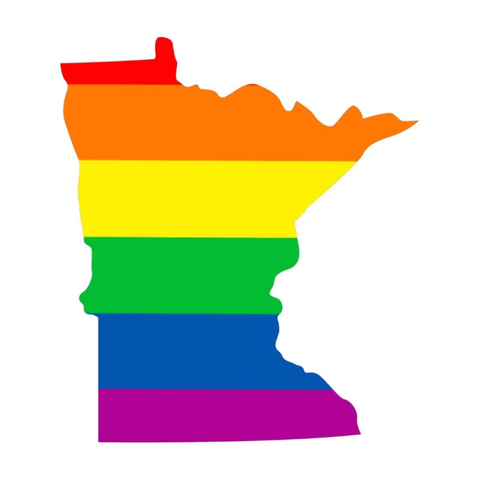 ArogGeld Minnesota Rainbow LGBT Car Decals Stickers Gay Pride Decals for Cars American State USA Car Stickers Bumper Sticker for Cars Funny Vinyl Decal Truck Window Laptop Decals