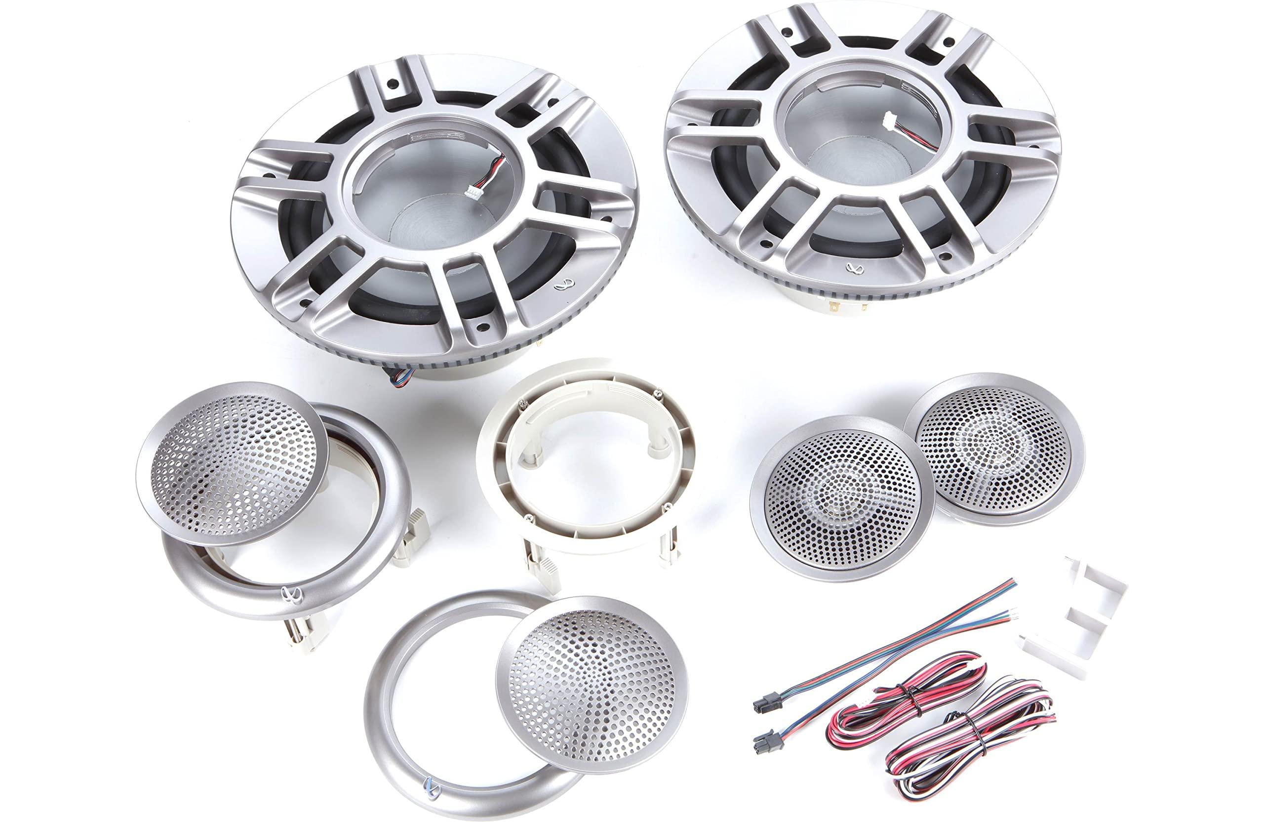 Infinity Infinity Mobile Kappa Marine 8\" 3 Way Premium Marine Speaker RGB Lighting - Titanium Convertible Design/Component mounting (Renewed)