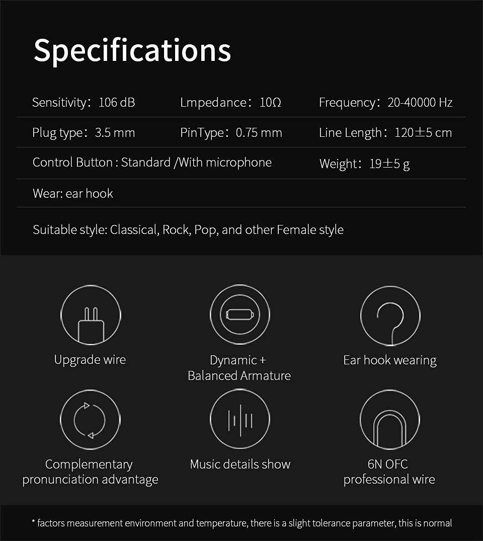 CCA KZ ZST 1BA 1DD in Ear Earphone Clear HiFi Monitor Earbuds Wired Sport Gaming Earphone for Musician Singer Audiophile