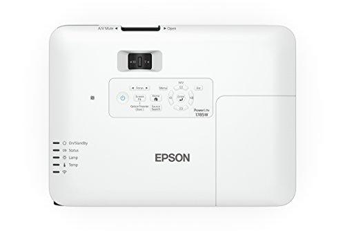 Epson Epson PowerLite 1785W 3LCD WXGA wireless mobile projector with carrying case and fast and easy image adjustments. A bright fully equipped solution for presentations and wireless video streaming