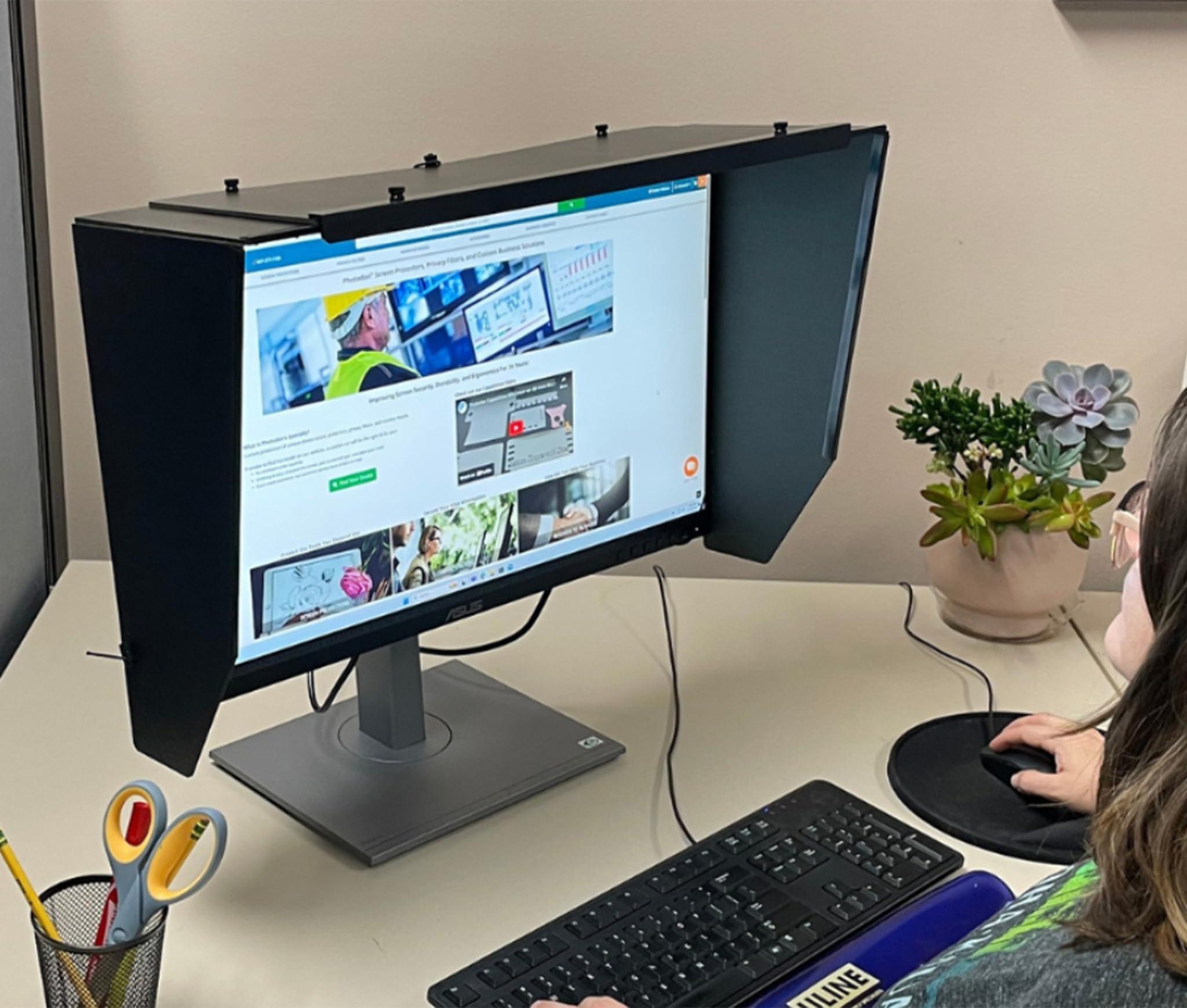 Photodon Photodon Adjustable Monitor Hood for 20-24.9-inch Frame Width: Privacy Protection and Anti-Glare Reduction