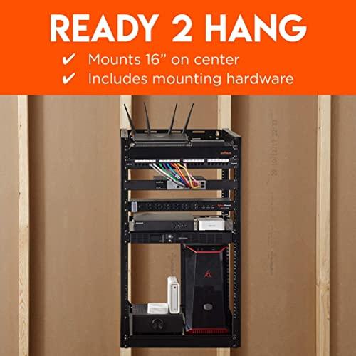 ECHOGEAR ECHOGEAR 20U Open Frame Rack & Swing-Out Wall Mount - Heavy Duty Design Holds All Your Networking & AV Gear