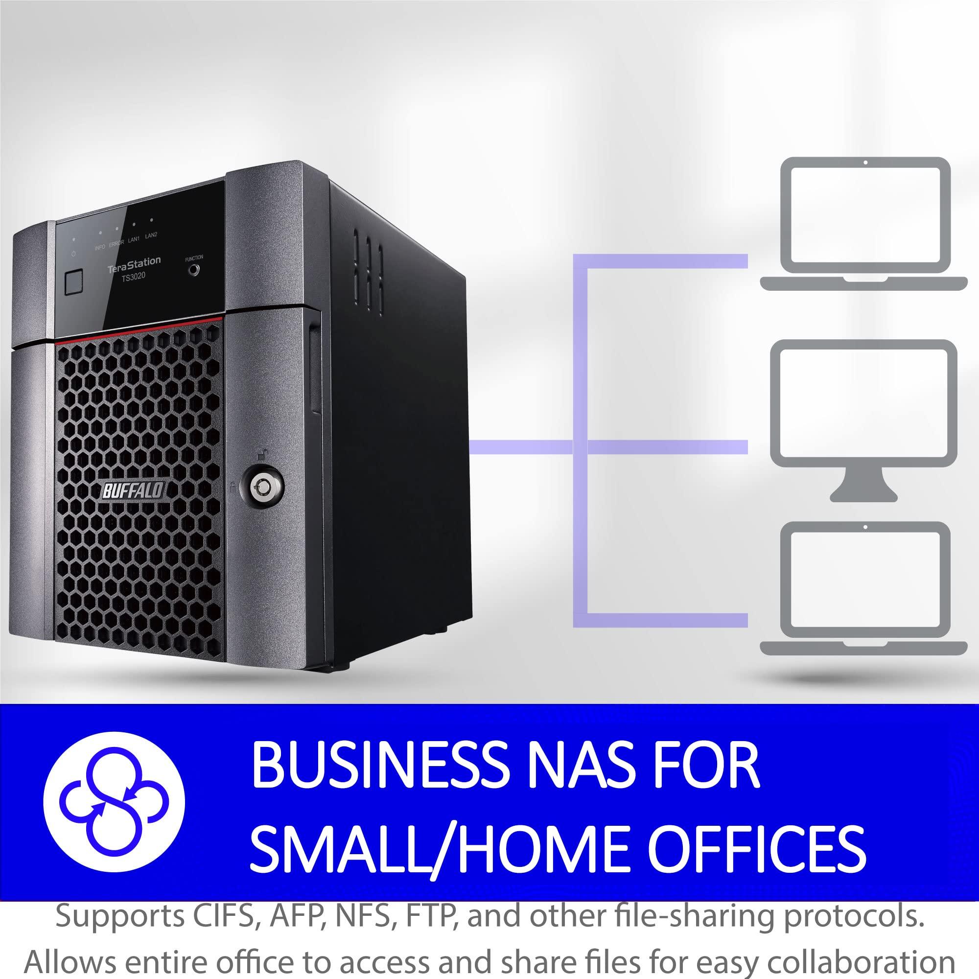 BUFFALO BUFFALO TeraStation Essentials 4-Bay Desktop NAS 8TB (4x2TB) with HDD Hard Drives Included 2.5GBE / Computer Network Attached Storage/Private Cloud/NAS Storage/Network Storage/File Server