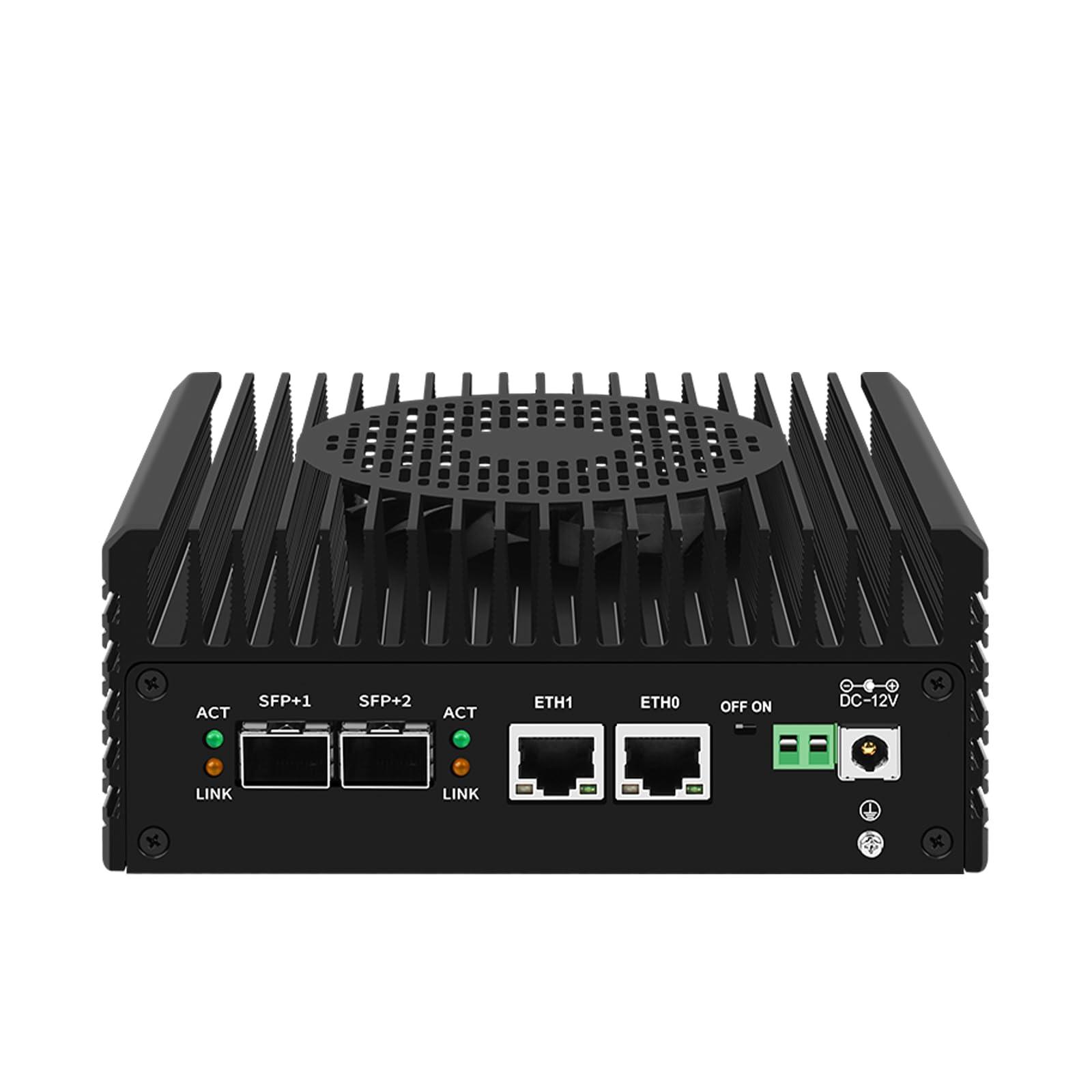 MOGINSOK MOGINSOK Fanless Mini PC 10Gbe SFP+ Windows 11 Pro, Intel N305 (8C/8T) 32G DDR5 1TB M.2 PCIE SSD, Mini Desktop Computer Firewall Appliance Support 4K Dual HDMI/USB3.2/WIFI6 for Home/Office/Business