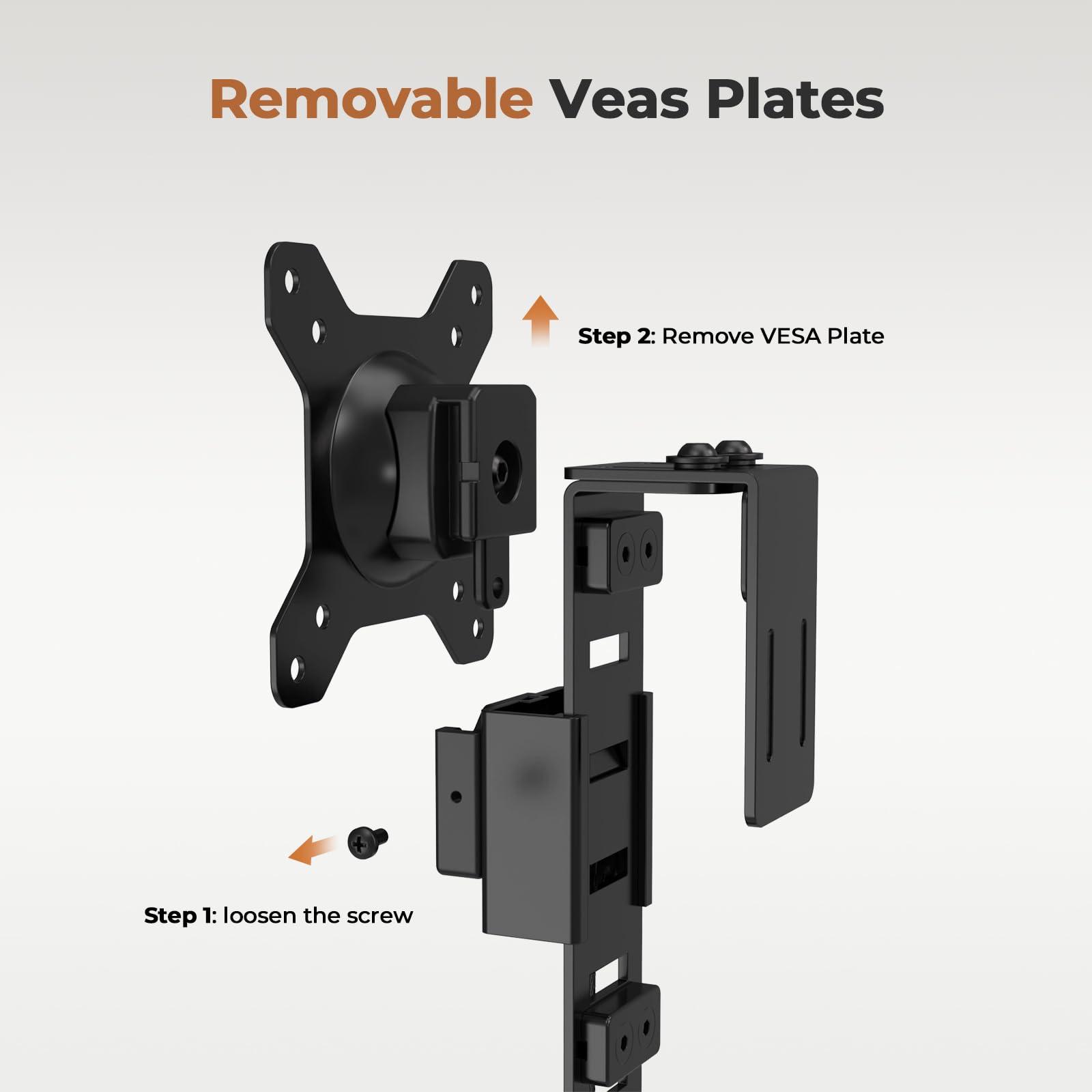 JOY worker JOY Worker Cubicle Monitor Mount - Height Adjustable Hanging Mount, 13"-34" Cubicle Monitor Hanger, VESA 75*75/100*100mm, Clamp Hook Top Holds Up to 17.6 lbs, Black