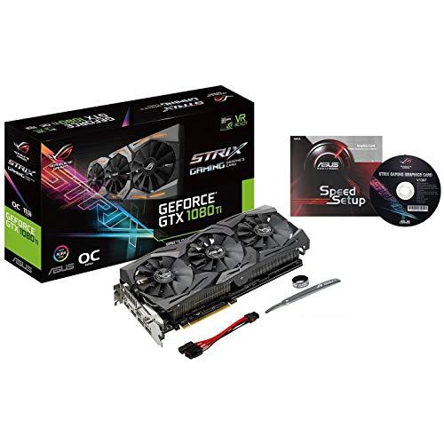 ASUS ASUS ROG-STRIX-GTX1080TI-O11G-GAMING GeForce 11GB OC Edition VR Ready 5K HD Gaming HDMI DisplayPort DVI Overclocked PC GDDR5X Graphics Card (Renewed)