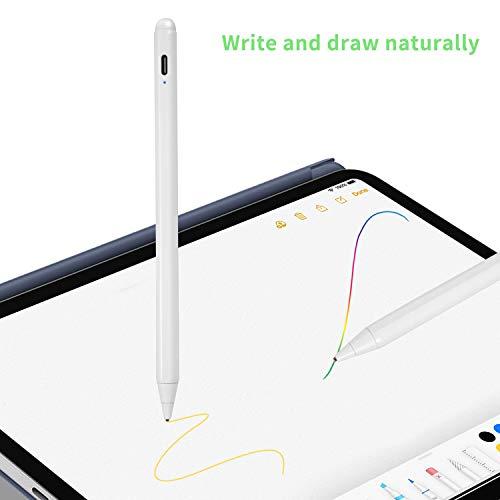 Bbata Electronic Stylus for iPad 5th Generation 9.7" 2017 Pencil,Type-C Rechargeable Active Capacitive Pencil Compatible with Apple iPad 5th Gen 9.7-inch Stylus Pens,Good on iPad Drawing Pens,White