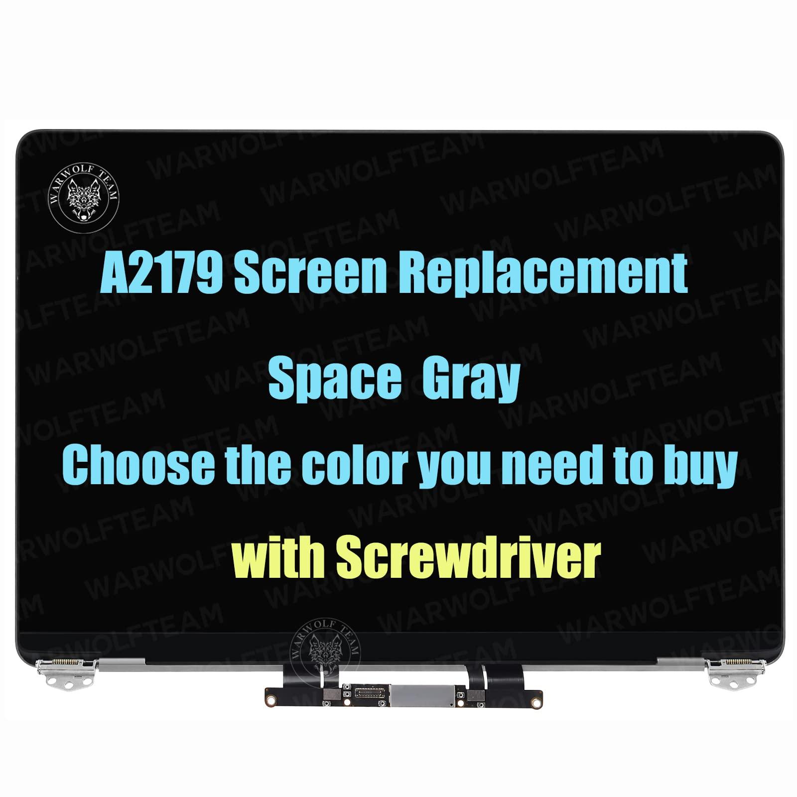 WARWOLFTEAM 13.3\" LCD Screen Retina Display Full Assembly for MacBook Air A2179 EMC 3302 Screen Replacement (Gray)
