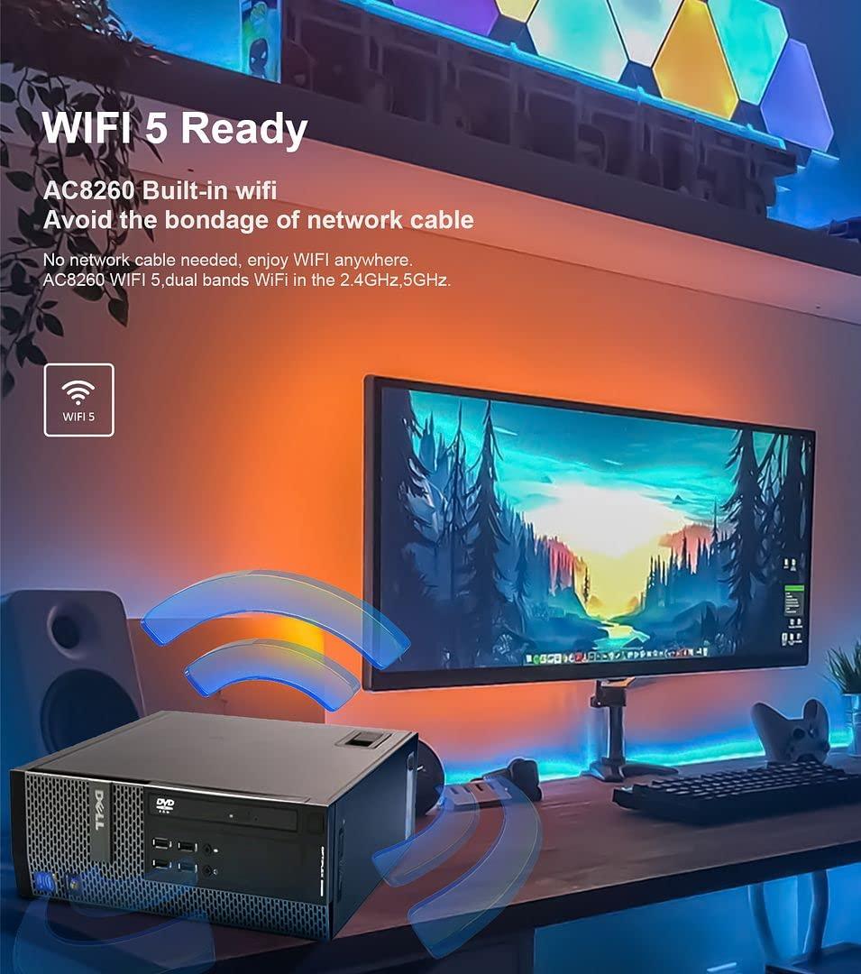 Dell Dell Tower Computers OptiPlex 7020 PC Desktop Tower, Intel Quad Core i7-4790 32GB Ram New 1TB SSD,2TB HDD,AC8260 Built-in WiFi Ready, Dual 4K Monitor Support, Altec Wireless Keyboard Mouse (Renewed)