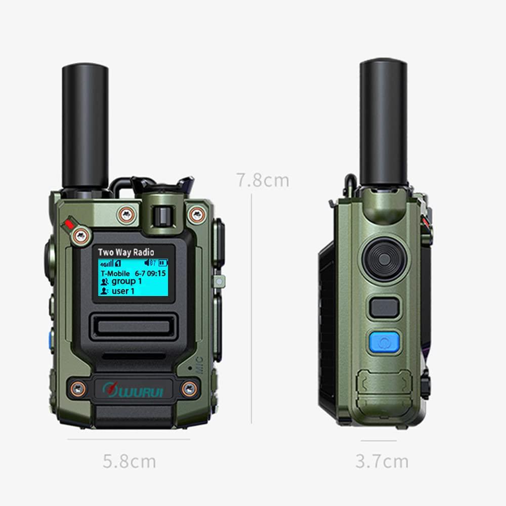 TXQ 2 Pieces K300 Global-PTT Two-Way Radios 4G LTE Connectivity Long Range Communication, Up to 5000 Miles (2greenwithSIM)