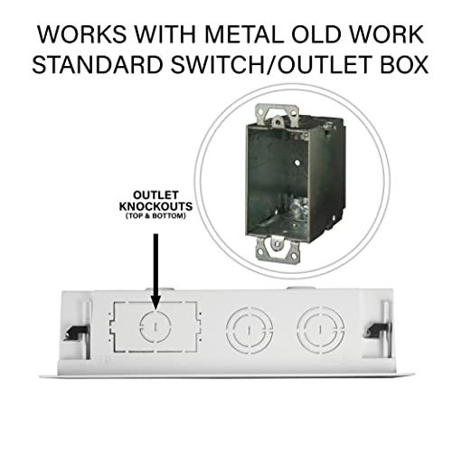 On-Q Legrand - OnQ 9 In. Media Enclosure, Wall Cable Management to Organize System Devices, Home Networking Panel Dual Purpose In Wall Enclosure for Device Storage, Media Box, White, ENP0905NAV1