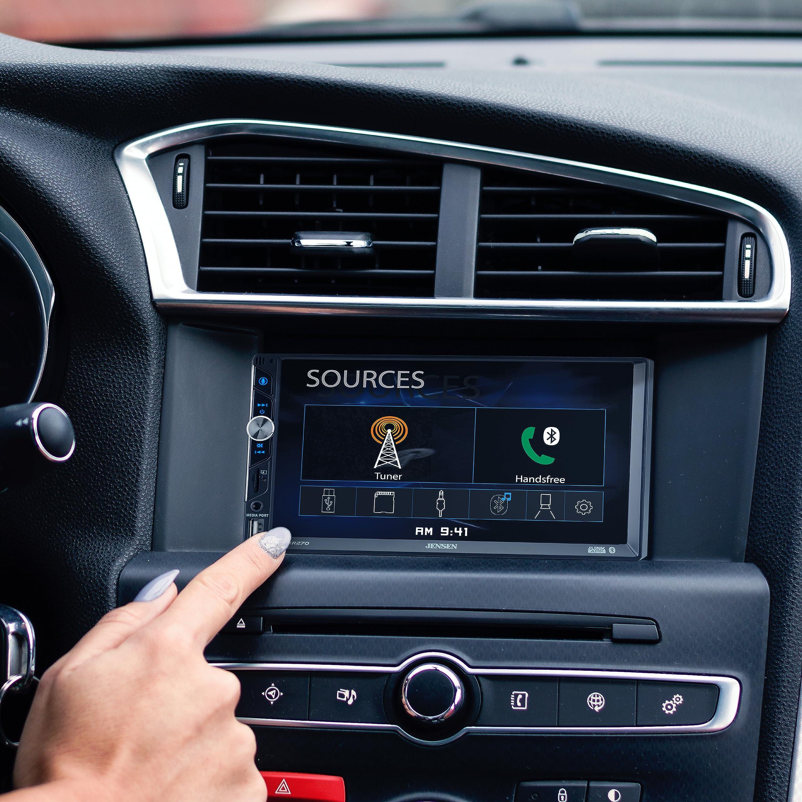 Jensen JENSEN CMR270 7-inch LED Digital Media Touch Screen Double DIN Car Stereo Radio & JS62 2-Way 6.5 inch Car Speakers