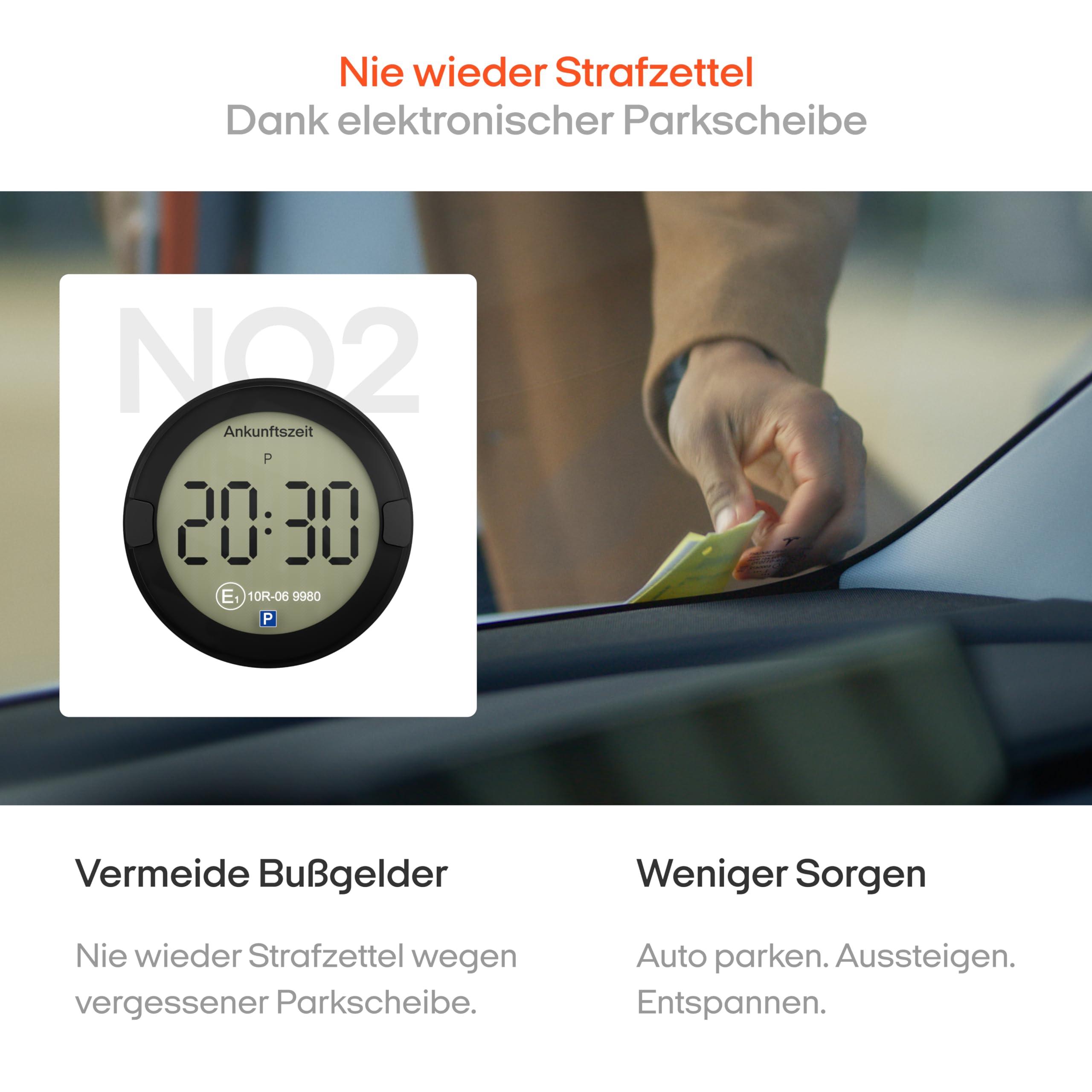 ooono OOONO P-DISC NO2 - Electronic Parking Disc with Approval for Car - Automatic Digital Parking Disc Electric with Approval from KBA According to German Road Traffic Regulations - Electric Parking Meter