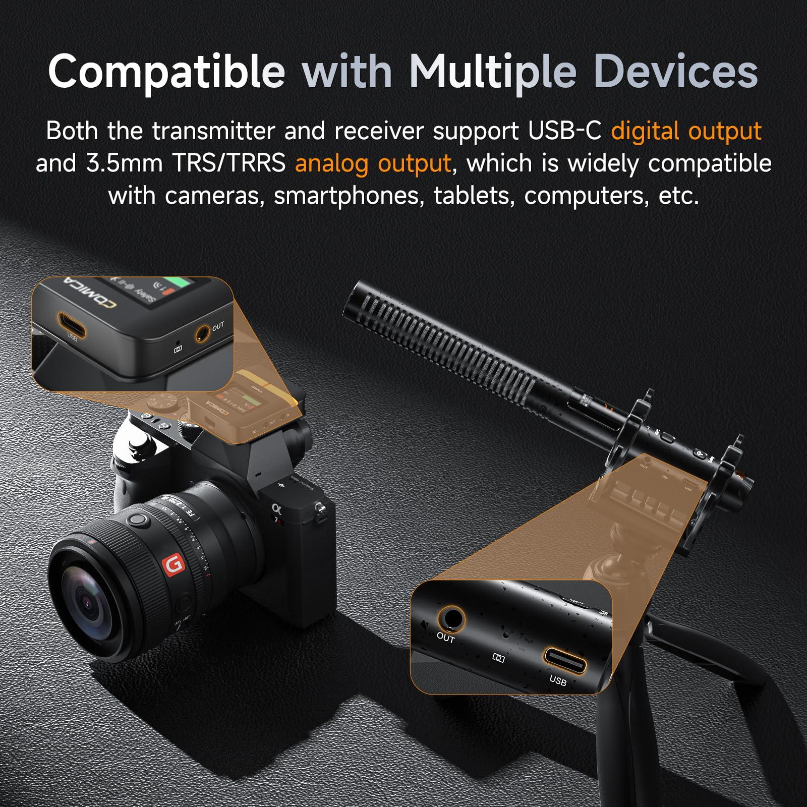 COMICA COMICA VM40 Shotgun Microphone 48kHz/32-bit Float Recording, Wired & Wireless Modes, 32GB Onboard Storage Compatible with Canon, Nikon, Sony Cameras & Camcorders for YouTube, Interviews & Filming