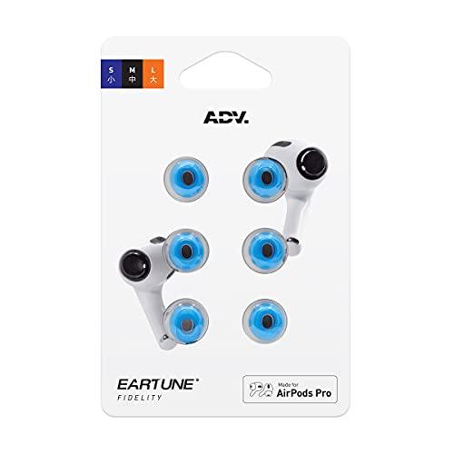 ADVANCED SOUND GROUP Eartune Fidelity UF-A Premium Memory Foam Tips for AirPods Pro (1st Gen & 2nd Gen) - Fits in Charging Case, Stays in Your Ears, Superb Sound Isolation, and Built-in Waxguard - Assorted S/M/L, [Blue]