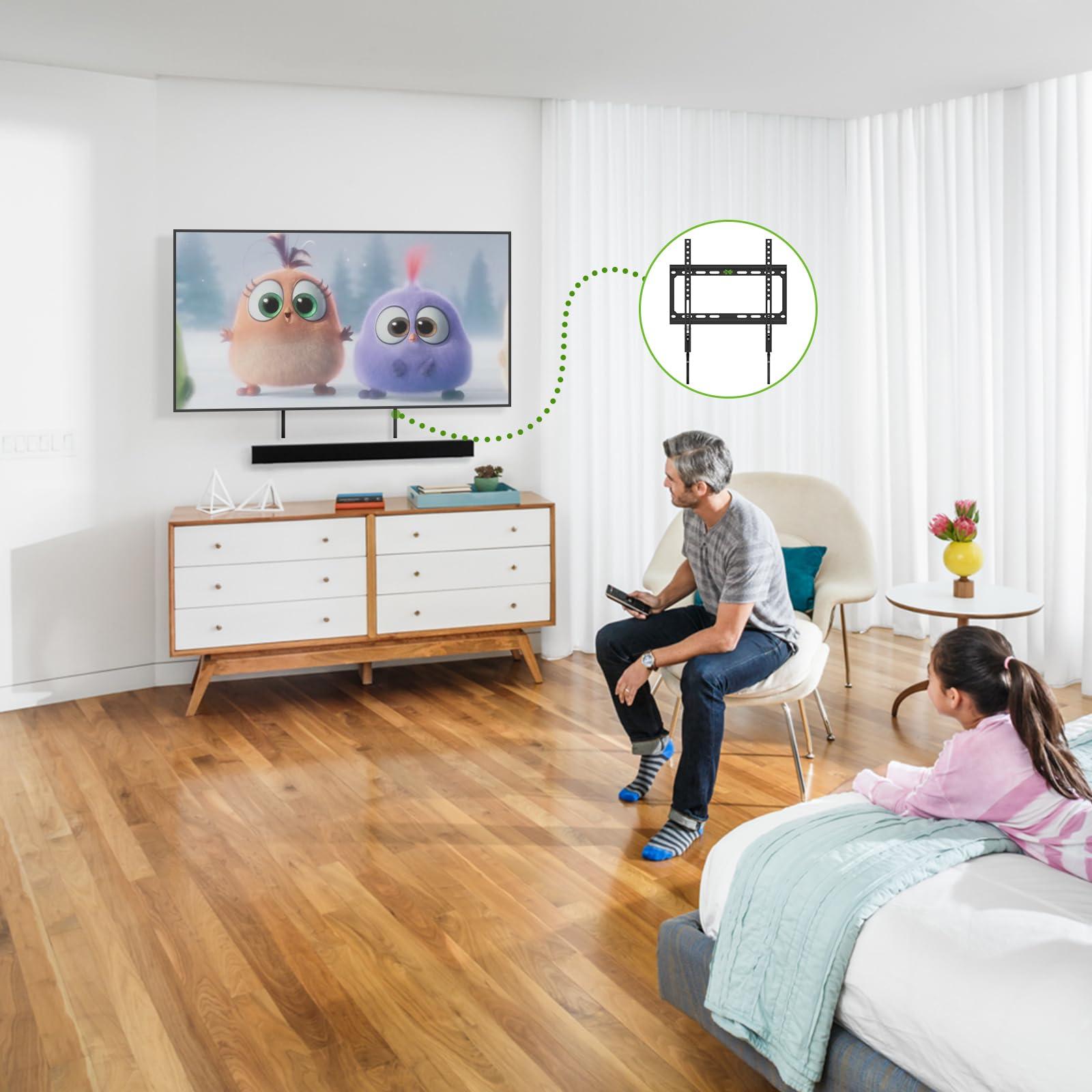 USX MOUNT USX MOUNT Fixed TV Wall Mount with Low Profile for Most 26-60 Inch LED, LCD and Flat Screen TVs, Wall Mount Bracket with VESA Up to 400x400mm and Weight Capacity 99lbs,and Space Saving TV Bracket