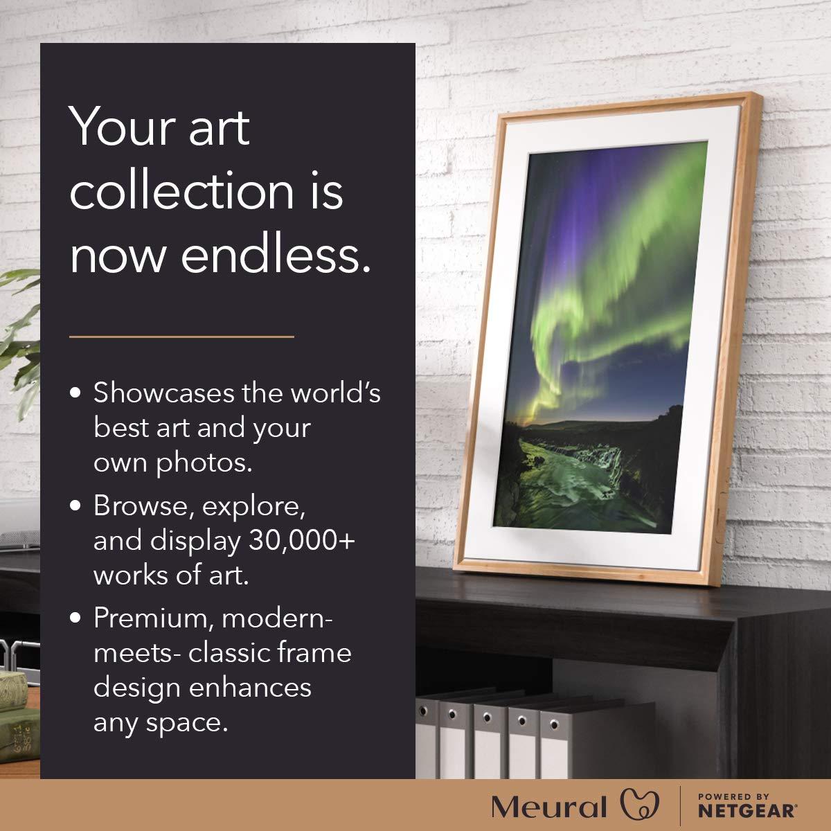 Meural Meural Canvas II – The Smart Art Frame with 21.5 in. HD Digital Canvas That Renders Images and Photography in Lifelike Detail | 16X24 Black Frame | WiFi-Connected | Powered by NETGEAR (MC321BL)
