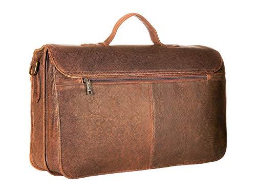 Scully Scully Aero Squadron Leather Front Flap Workbag Laptop Briefcase Brown