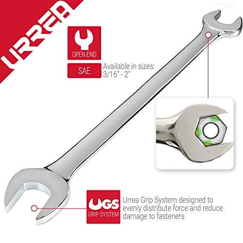 Urrea URREA Open-End Wrench - 13/16” x 3/4” Mechanics Tool with Precision Machined Ends & Fully Polished Nickel Chrome Finish - 3038