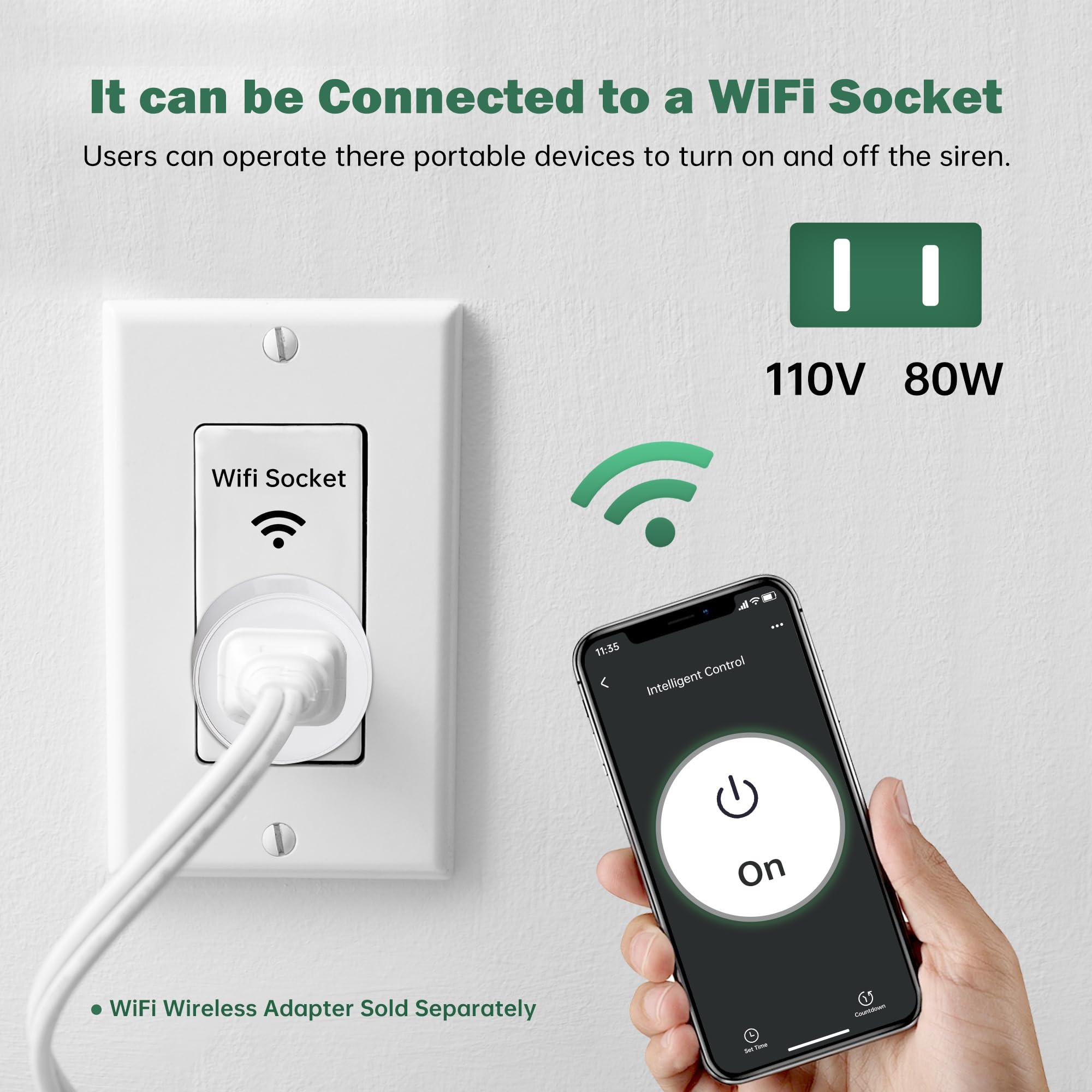 Nippon America Nippon America High Decibel High Power Outdoor Alarm Security Siren (TC-S7545-110), Long Range, 80 Watts, 120 Decibels, Remotely Activate with Wi-Fi Socket (Sold Separately)