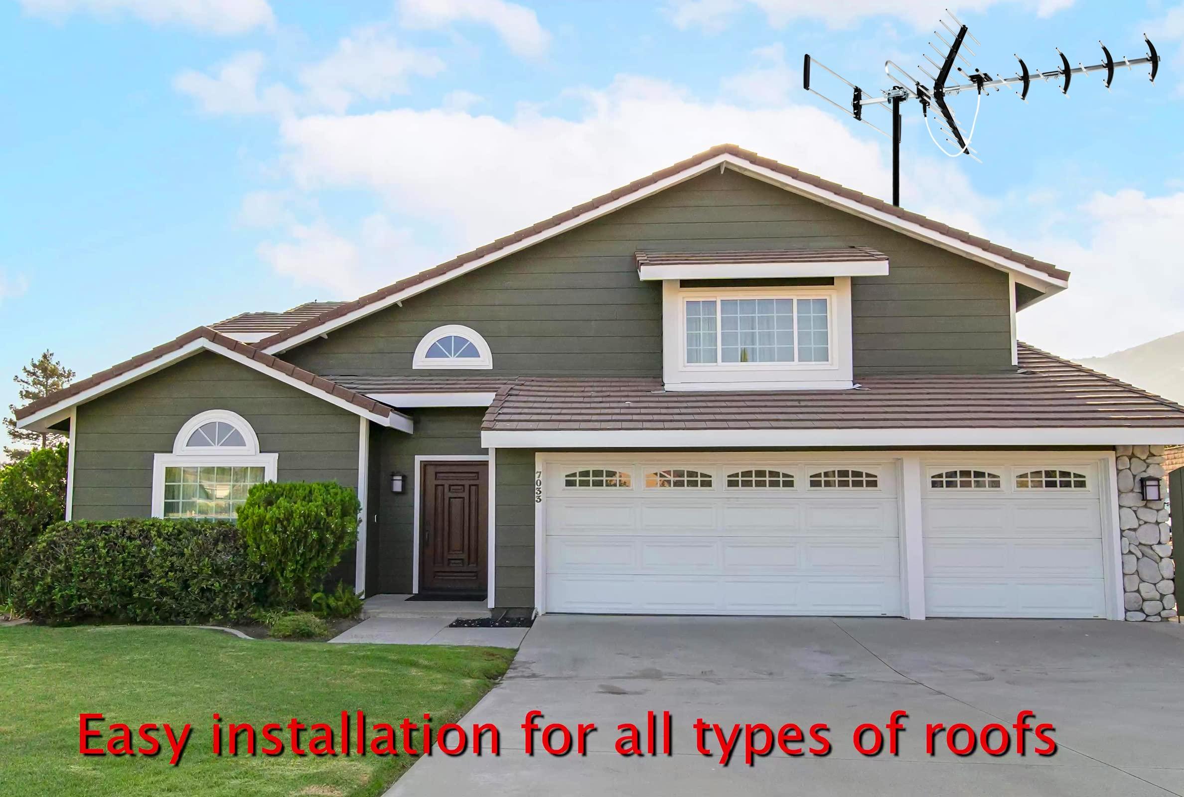 Five Star Five Star Outdoor HDTV Antenna up to 200 Mile Long Range, Attic or Roof Mount TV Antenna, Long Range Digital OTA AntennaATSC 3.0 Ready for 4K 1080P VHF UHF with Mounting Pole