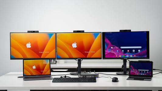Targus Targus USB-C Dual Host Hybrid Triple Video KVM Docking Station with Dual 100W Power - PC and Mac Compatibility, Connect and Control Up to 2 Laptops, 3 Monitors, and Multiple Peripherals (DOCK750USZ)