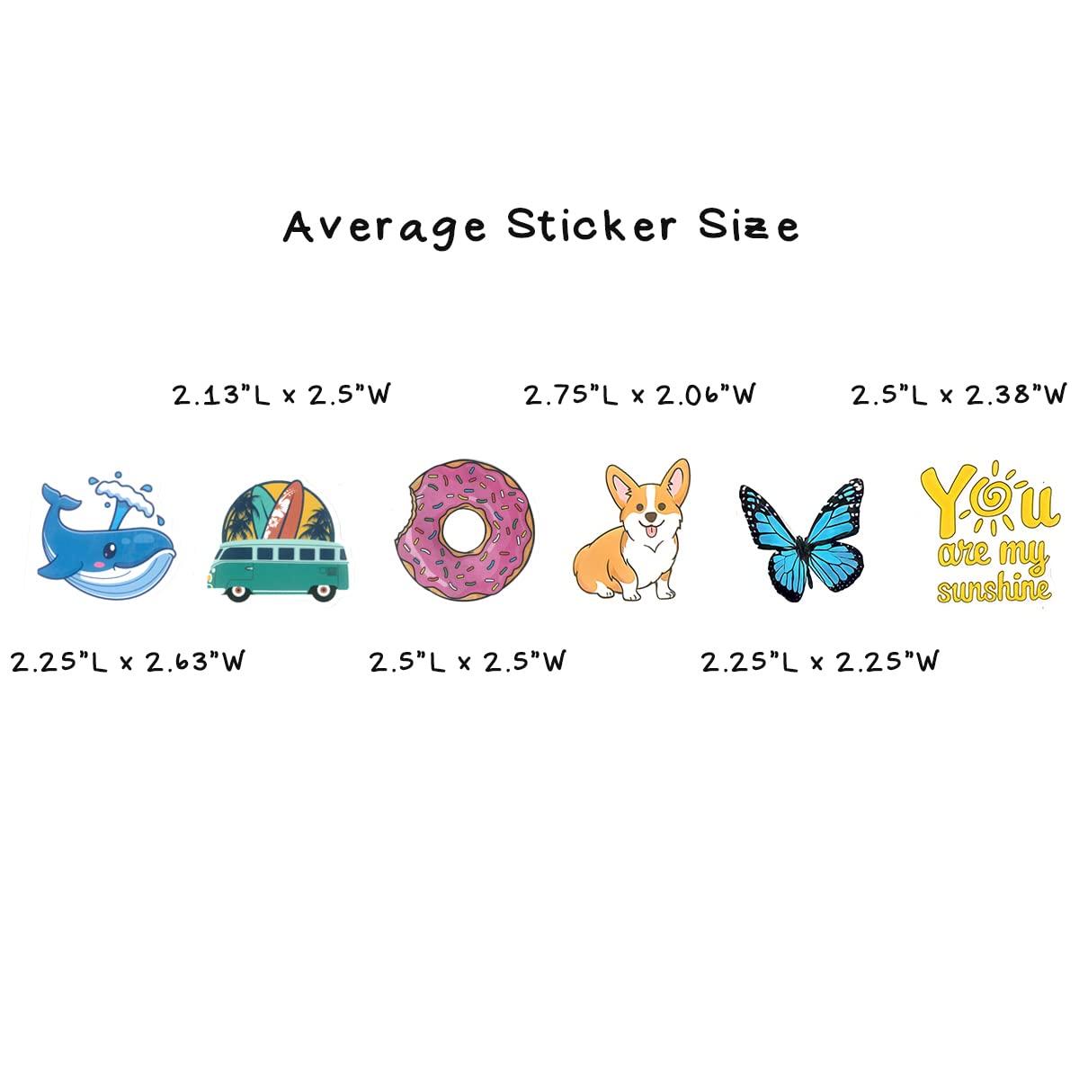 allydrew allydrew Waterproof Vinyl Stickers for Water Bottles, Laptop, Phones, Skateboards, Decals for Teens, 100pcs, Groovy Vibes