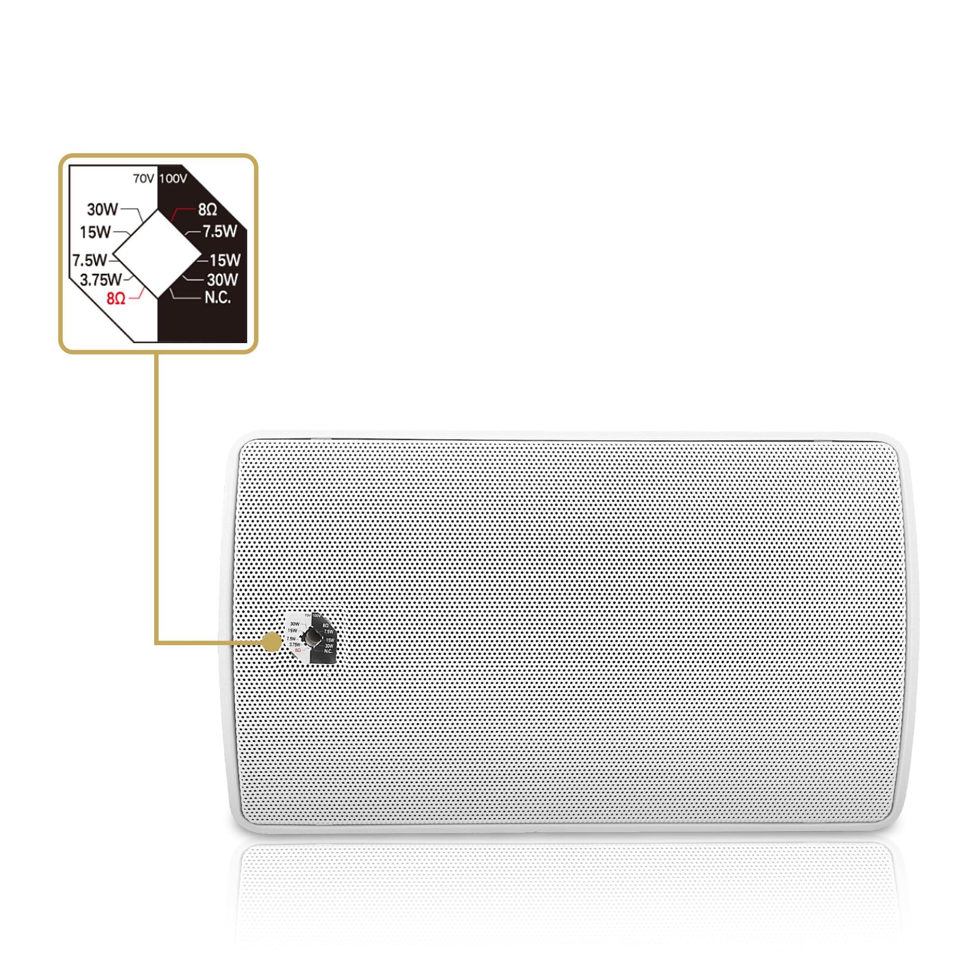 Sound Town Sound Town Pair of 6.5" Weather-Resistant Surface-Mount Speaker, Indoor/Outdoor, 70V/100V/8ohm, for Home & Commercial Installation, White (TARVOS-65W-PAIR)