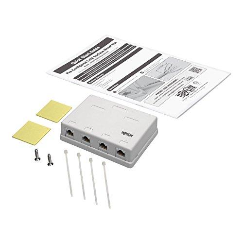 Tripp Lite Tripp Lite Pre-Configured 4-Port Cat6/Cat5/Cat5e Ethernet Unshielded Surface-Mount Box, 110 IDC Punchdown RJ45 White, 3-Year Warranty (N236-004-WH)