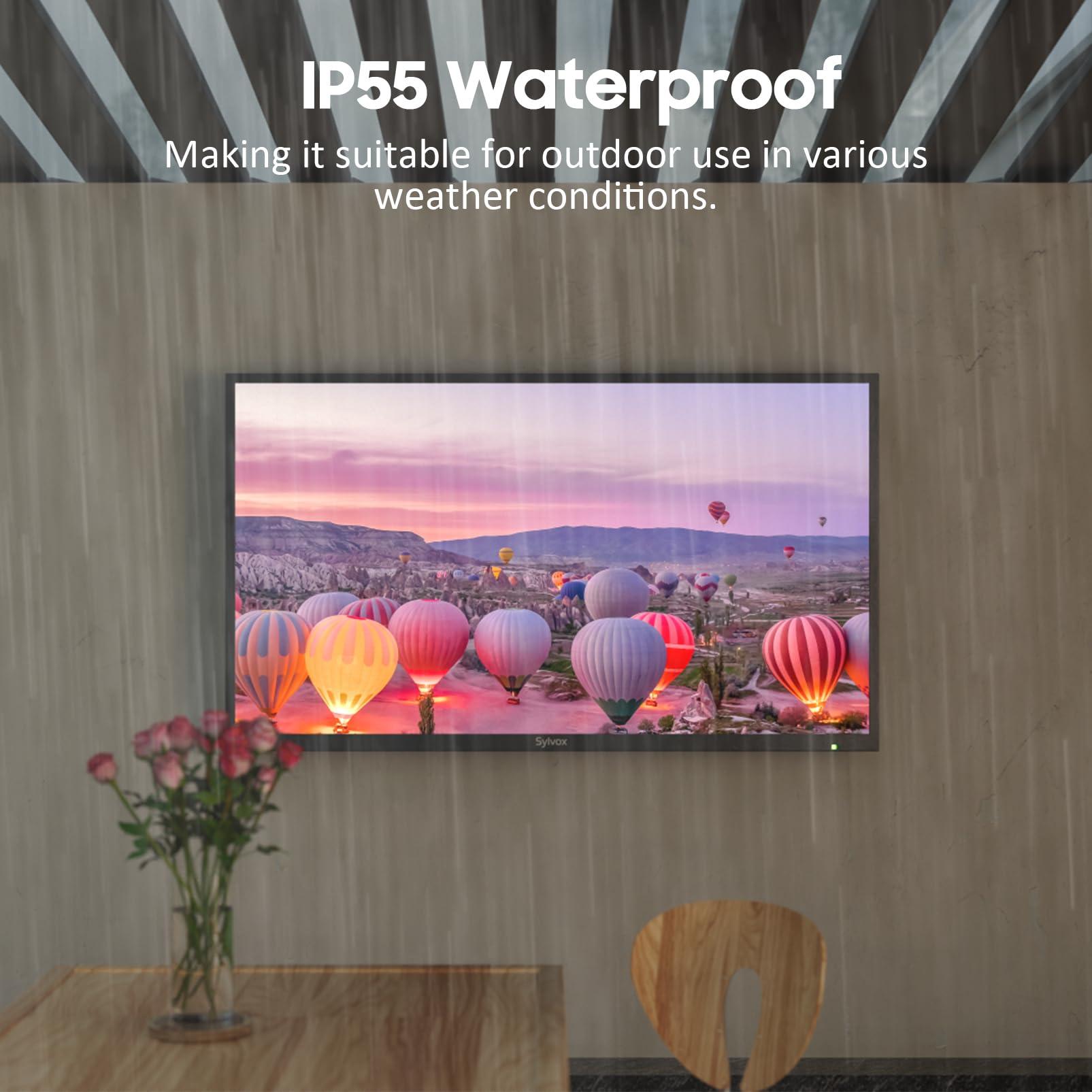 SYLVOX SYLVOX Smart Outdoor TV, 43 inch Outdoor Television Upgraded Google TV, 4K Weatherproof Outside TV, IP55 Waterproof, Google Assistant, Chromecast, 1000 nit Brightness for Partial Sun (Deck Pro 2.0)