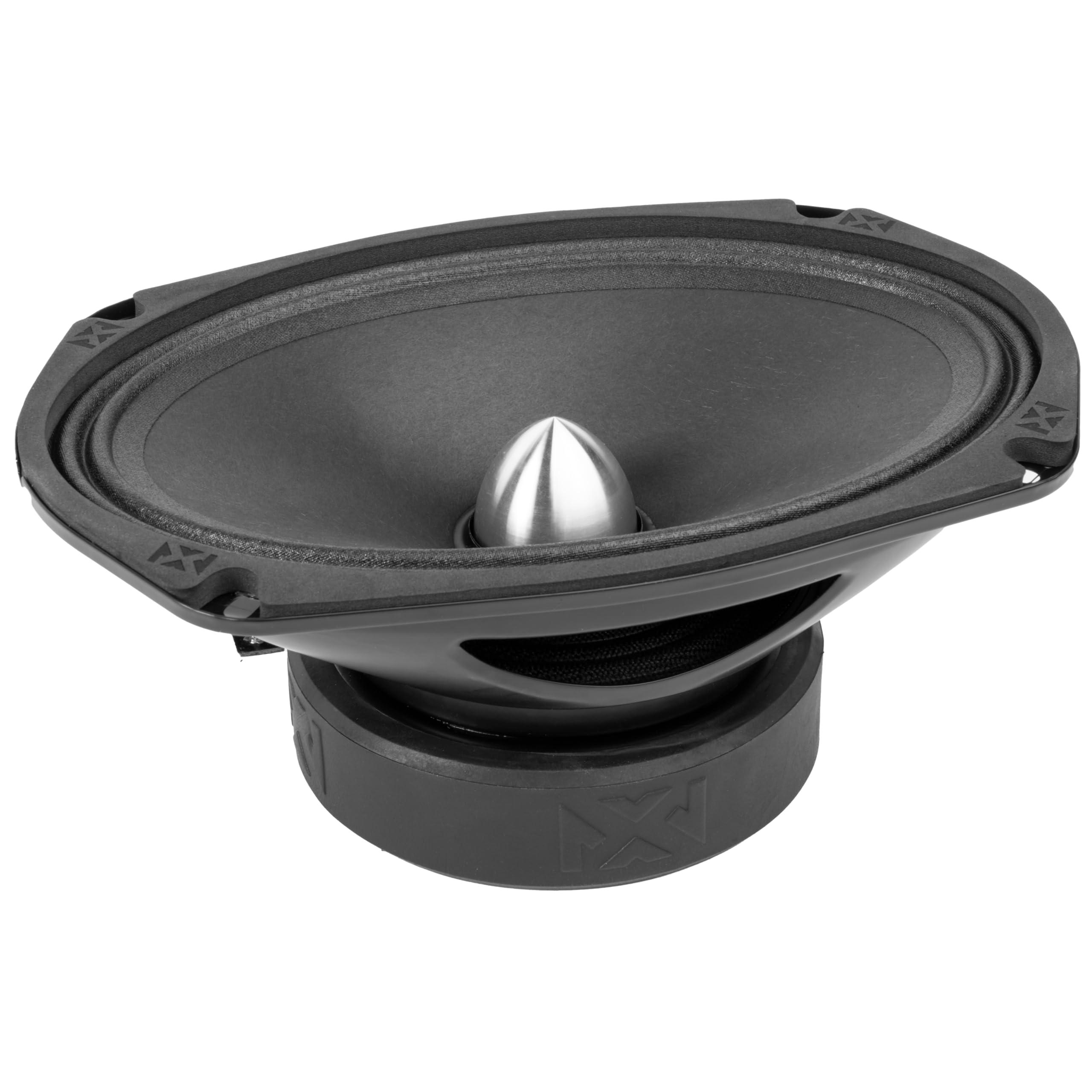 NVX NVX VPRO69BM 6"x 9" Premium Loudspeaker, 500W Max (250W RMS), 4-Ohm, 1.5" Voice Coil, Pro Audio Midrange with Bullet Aluminum Phase Plug, Easy to Install in Cars/Trucks/Doors (1-Speaker)
