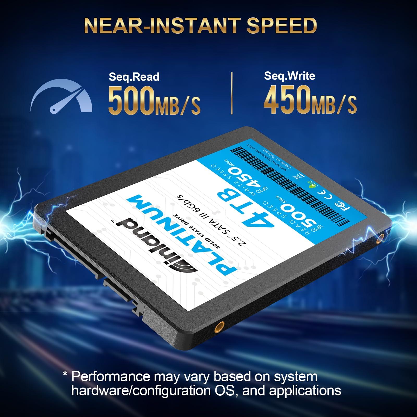 INLAND INLAND Platinum 4TB SATA III 6Gb/s, 2.5"/7mm Internal Solid State Drive SSD for Laptop & PC Desktop