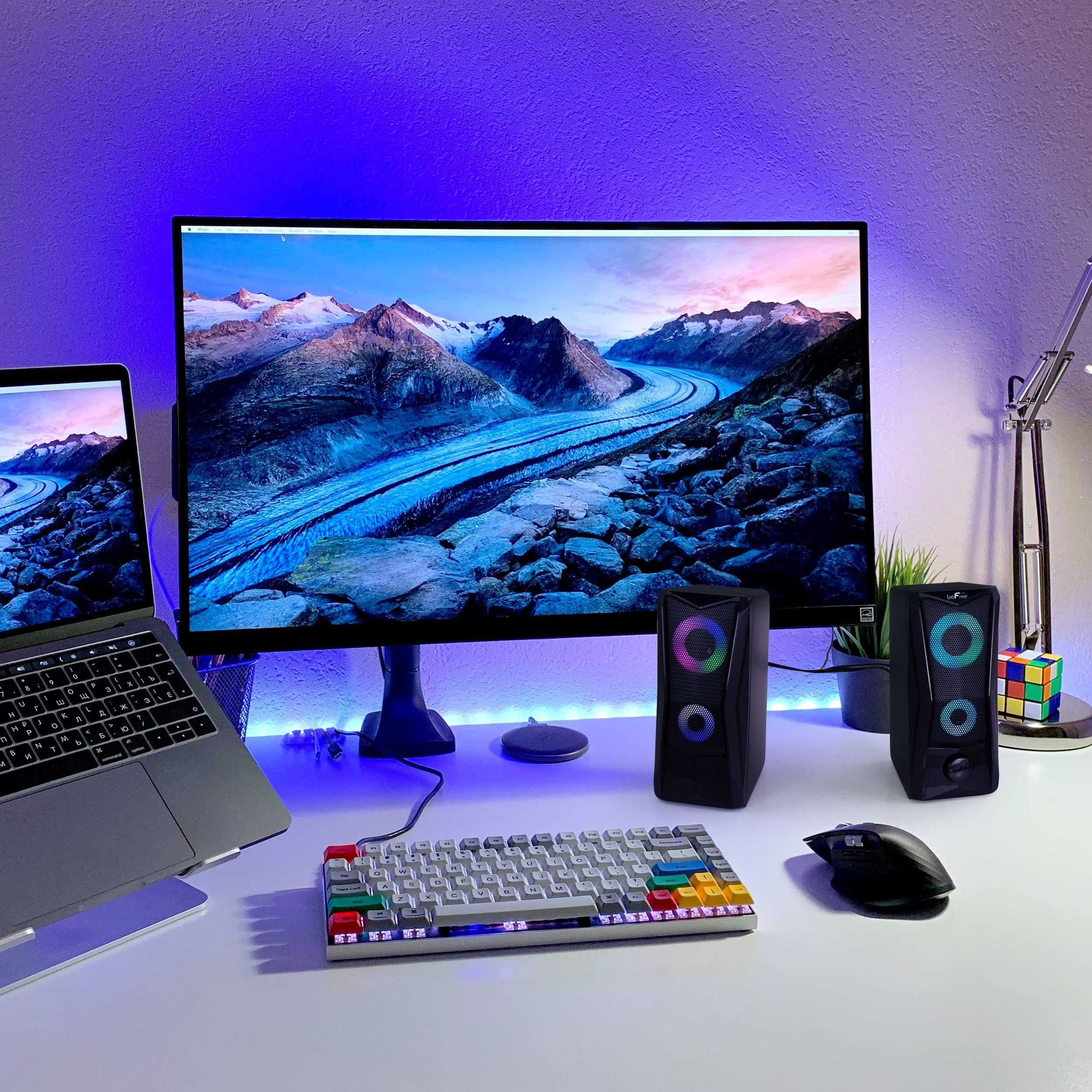 beFree Sound beFree Sound Computer Gaming Speakers with Color LED RGB Lights