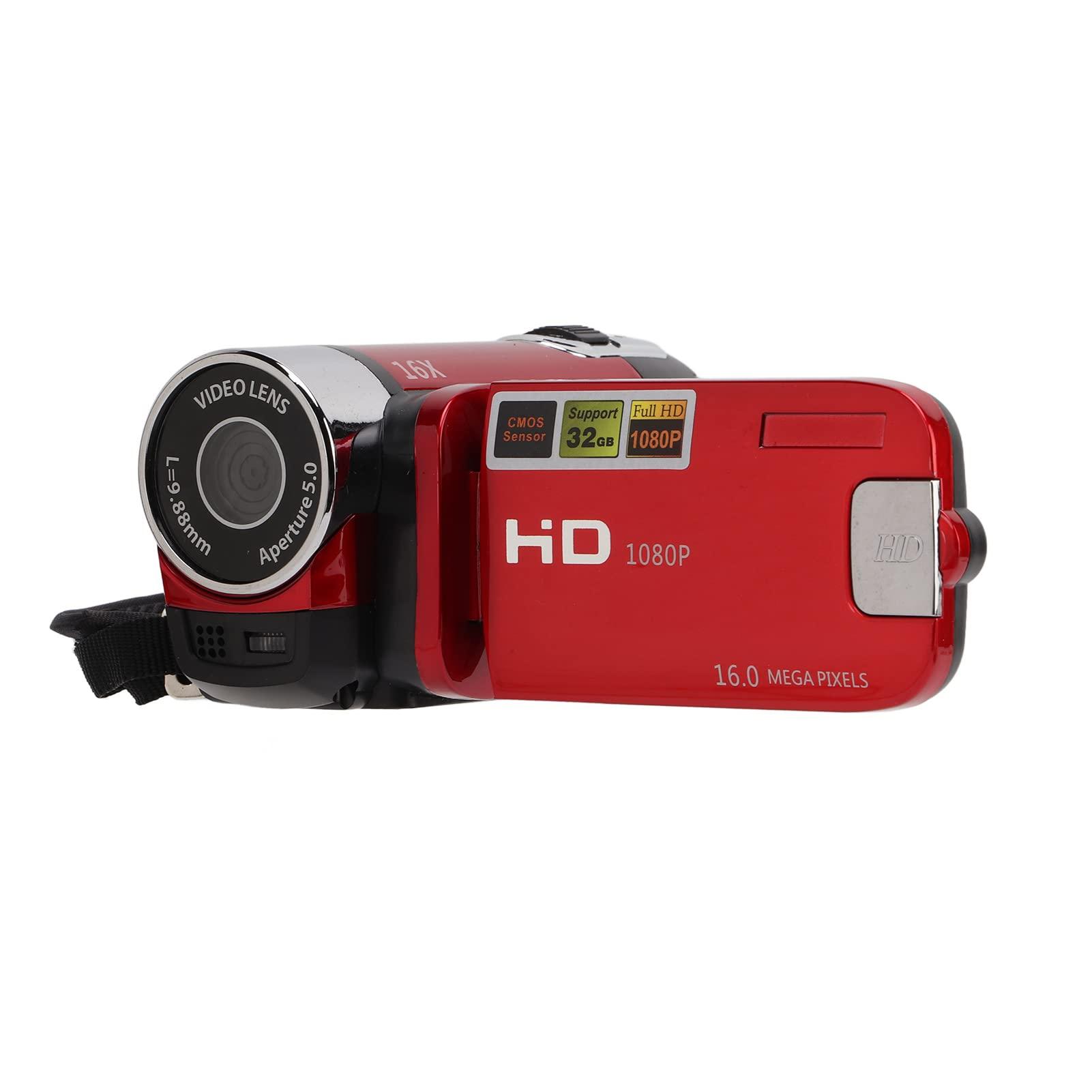 plplaaoo plplaaoo 4k Camcorder,Podcast Camera,4k Video Camera Camcorder Handheld Full Hd 48mp Recorder with 270 Rotatable 2.7 LCD,16x Digital Zoom,USB Connectivity & Flash - for Travel & Vlogging (Red)
