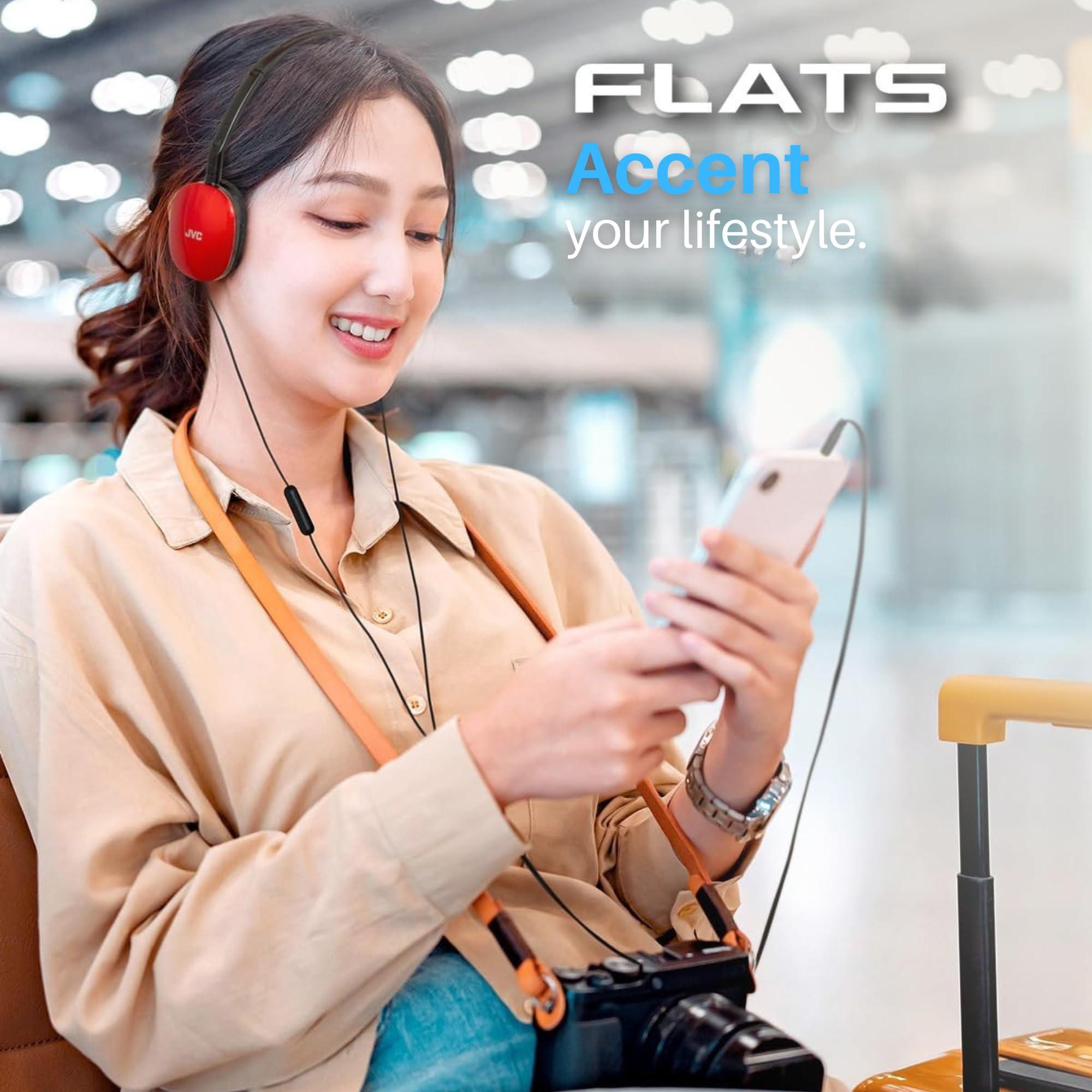 JVC JVC HAS160R Flat Headphones - Red