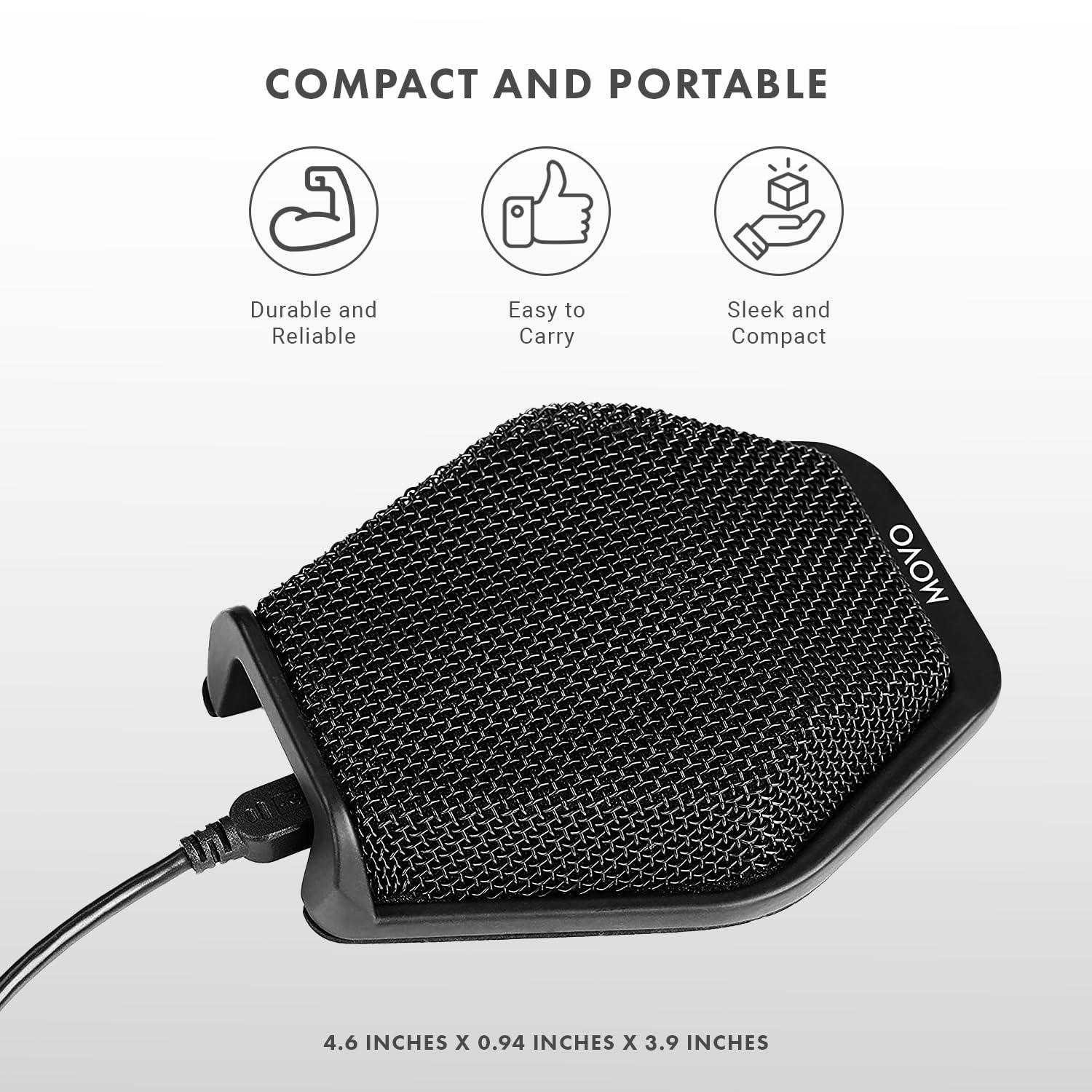 Movo Movo MC1000 Conference USB Microphone for Computer Desktop and Laptop with 180° / 20' Long Pick up Range Compatible with Windows and Mac for Dictation, Recording, YouTube, Conference Call, Skype