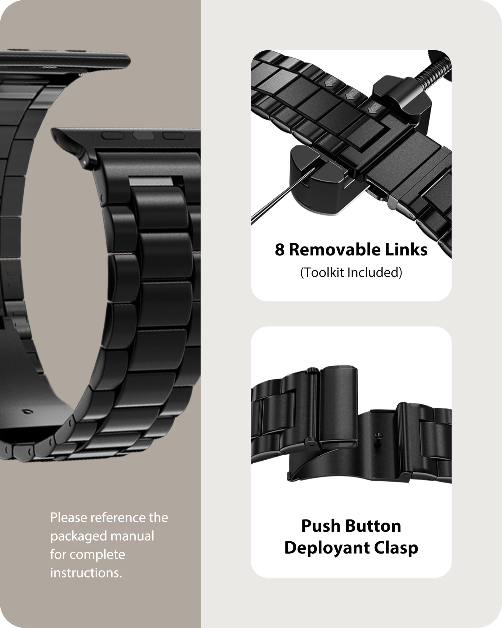 Fullmosa Fullmosa Compatible Apple Watch Bands 41mm 40mm 38mm 49mm 46mm 45mm 44mm 42mm, Metal iWatch Band with Case for Apple Watch Ultra Series 10 9 8 7 6 5 4 3 2 1 SE, 38mm 40mm 41mm Black