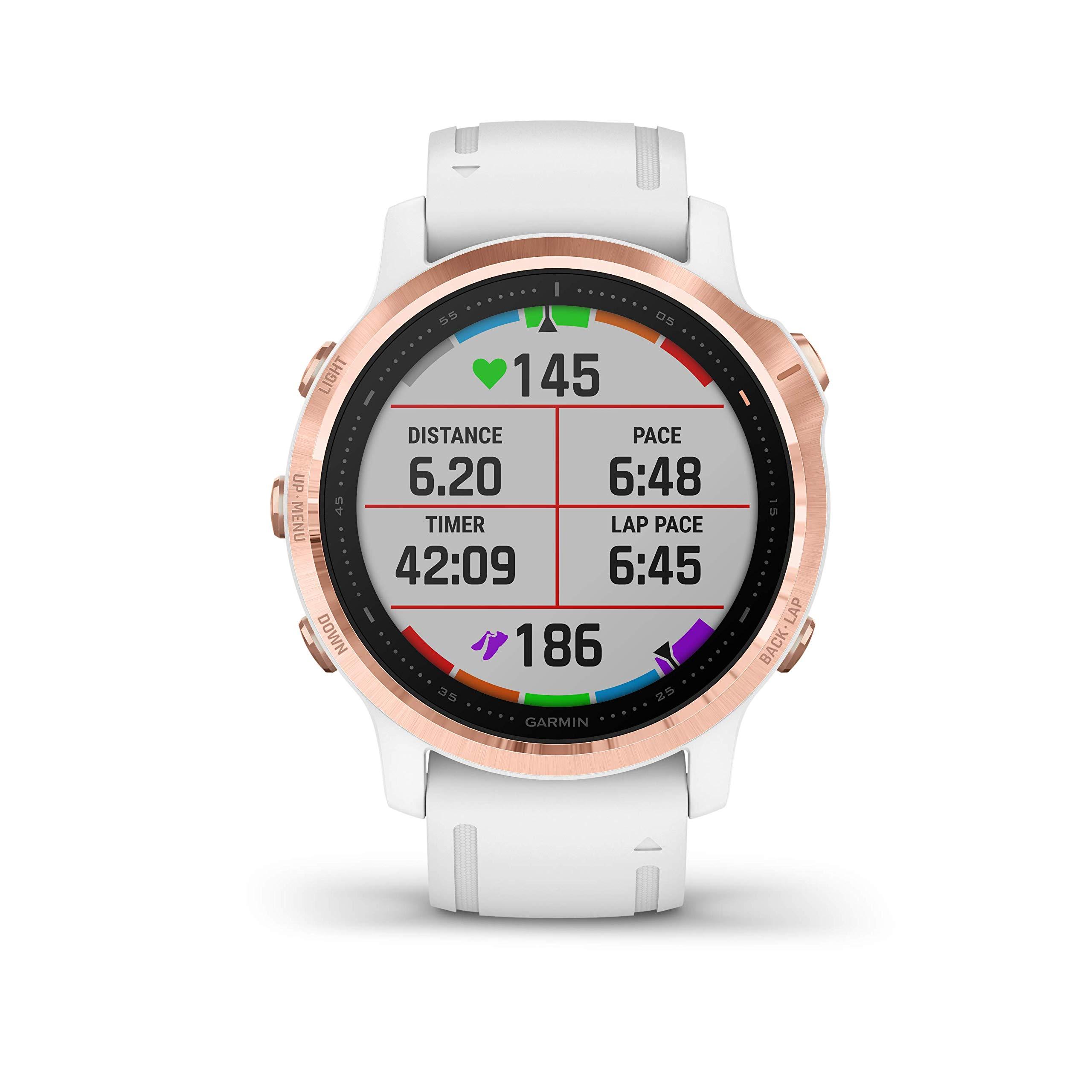 Garmin Garmin Fenix 6s pro GPS Watch - Rose Gold with White Band